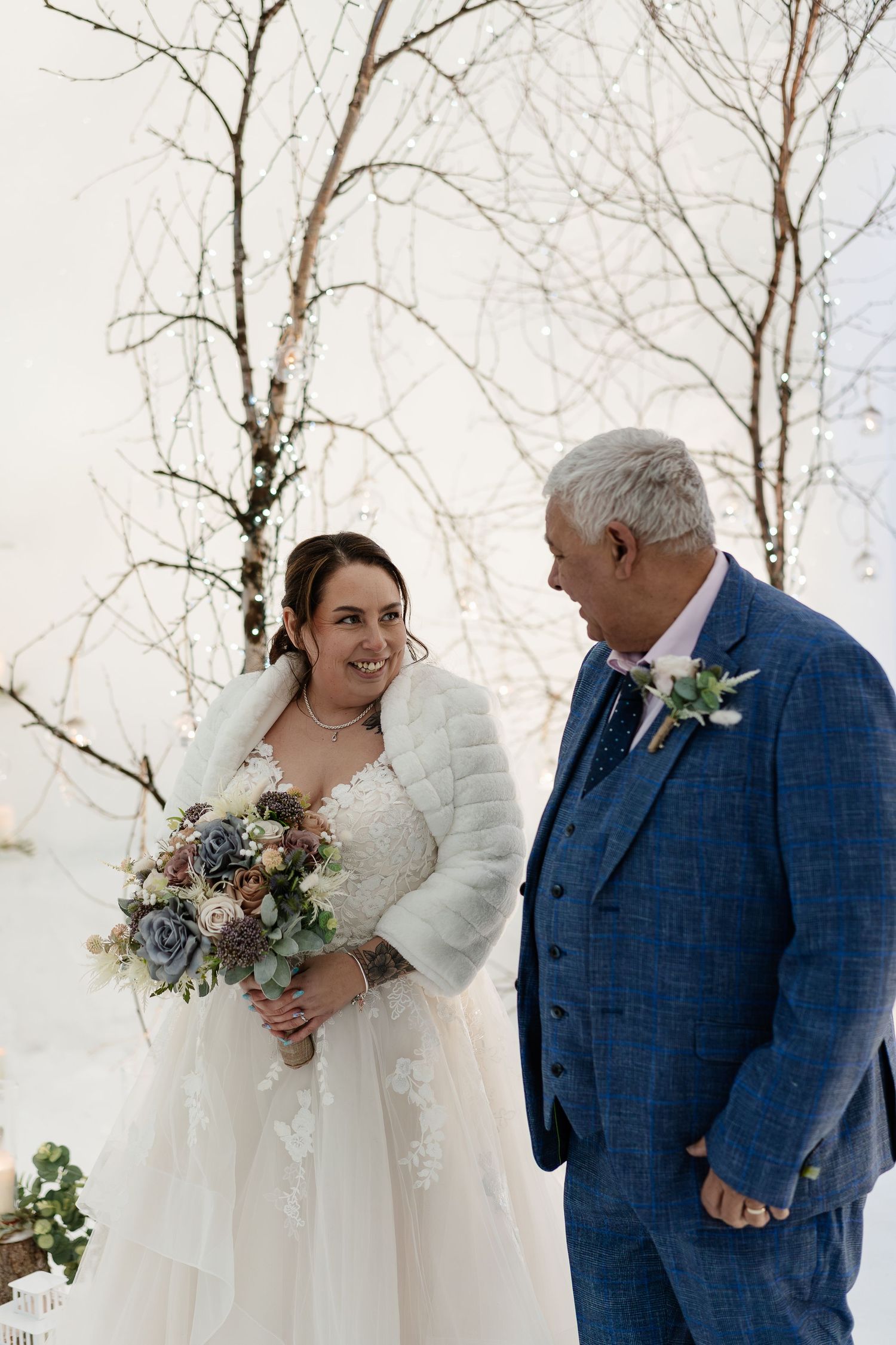 Bride & Groom - wedding ceremony-luxury wedding at Snow Chapel, Northern Lights Village, Levi. Lapland Wedding Photographer. Love in Lapland