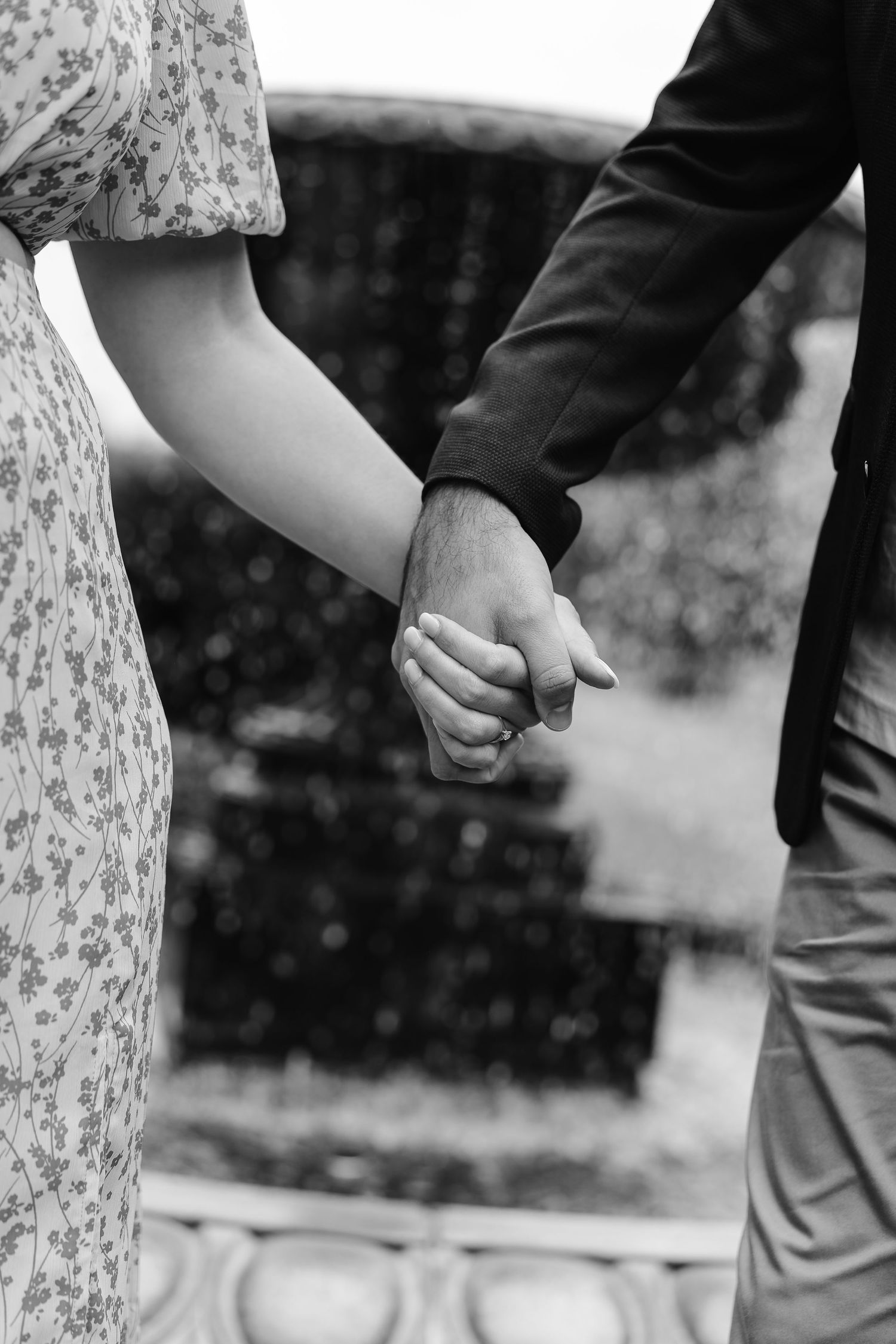 Alitha & James in Londons luxury regents park gardens in Spring for their exciting Engagement / Pre-Wedding photoshoot engagement ring