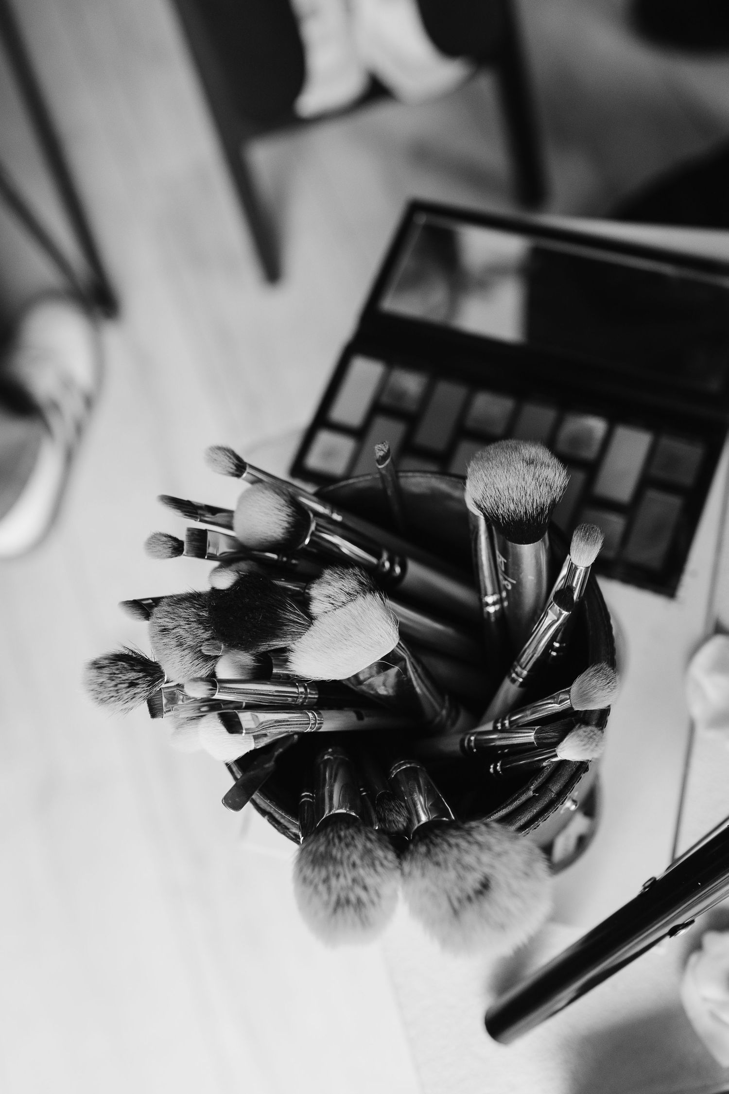 Make up artist brushes and make up