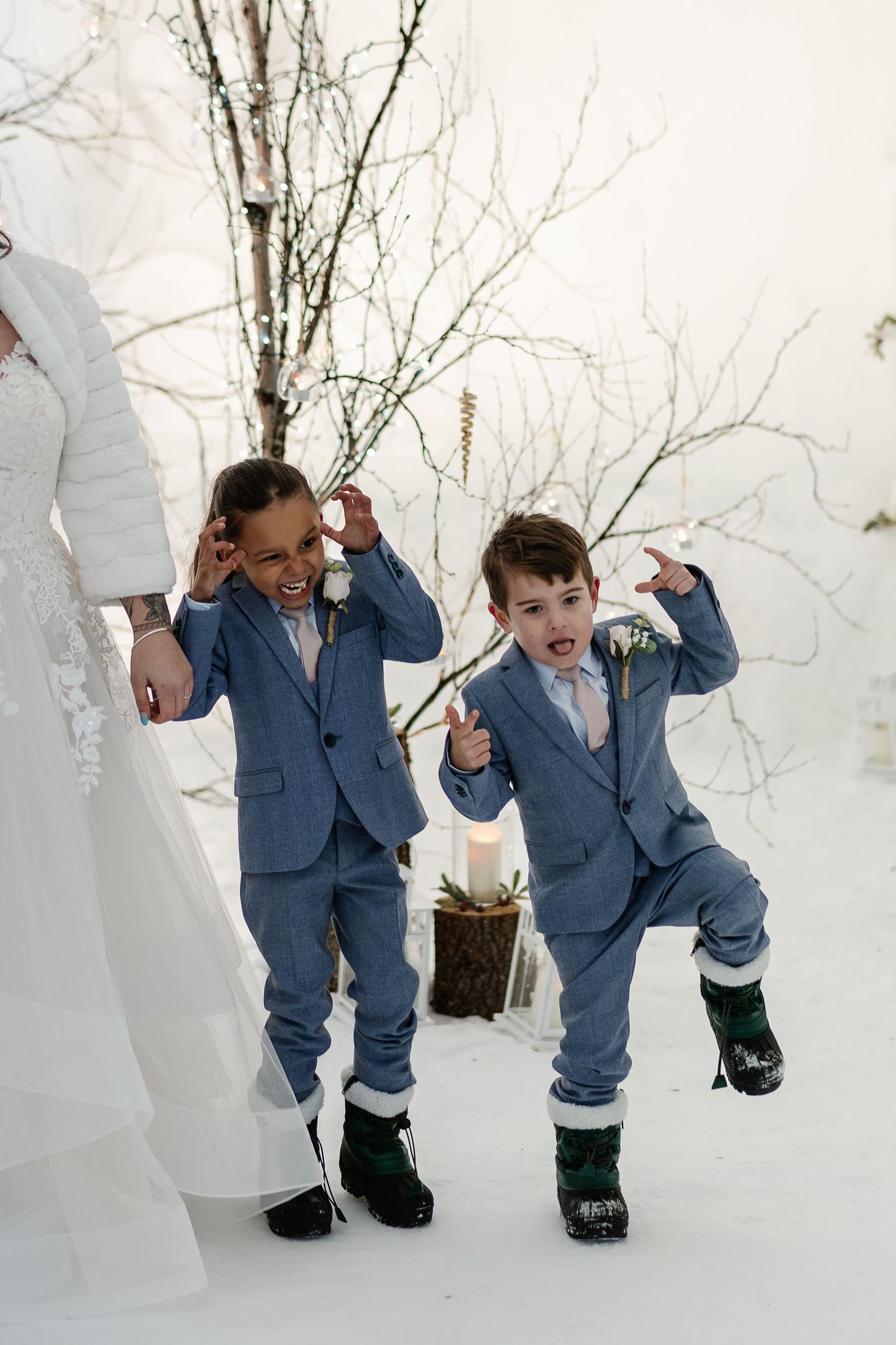 Family Photos  wedding ceremony-luxury wedding at Snow Chapel, Northern Lights Village, Levi. Lapland Wedding Photographer. Love in Lapland