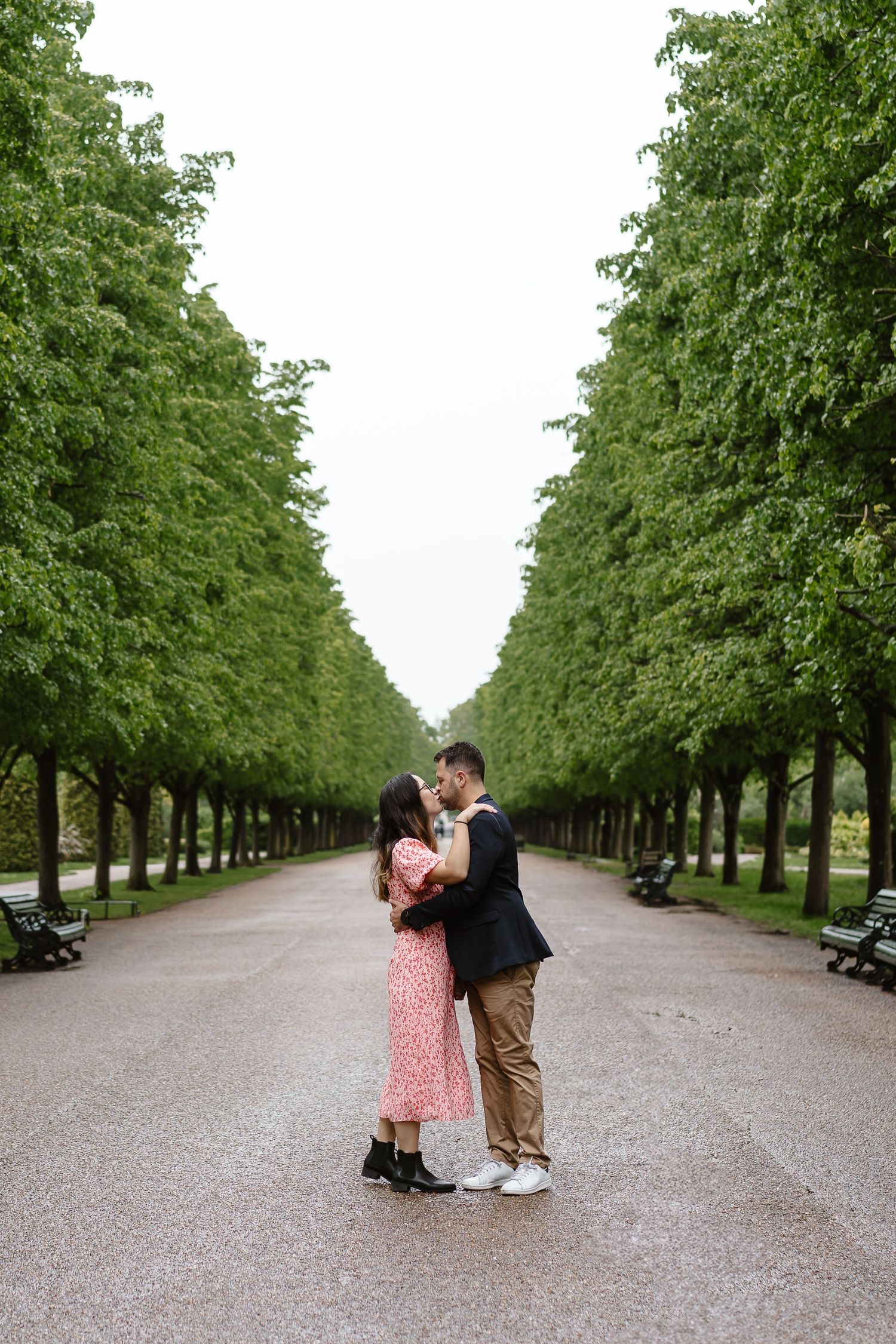 Alitha & James in Londons luxury regents park gardens in Spring for their exciting Engagement photoshoot engagement ring romantic