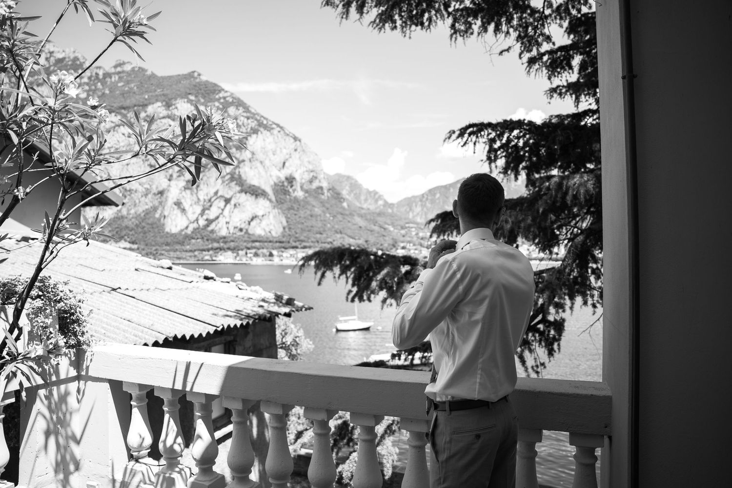 Groom Prep on Lake Como. Villa Guilia Wedding Venue. Lake Como Wedding Photographer. Destination Wedding Photographer