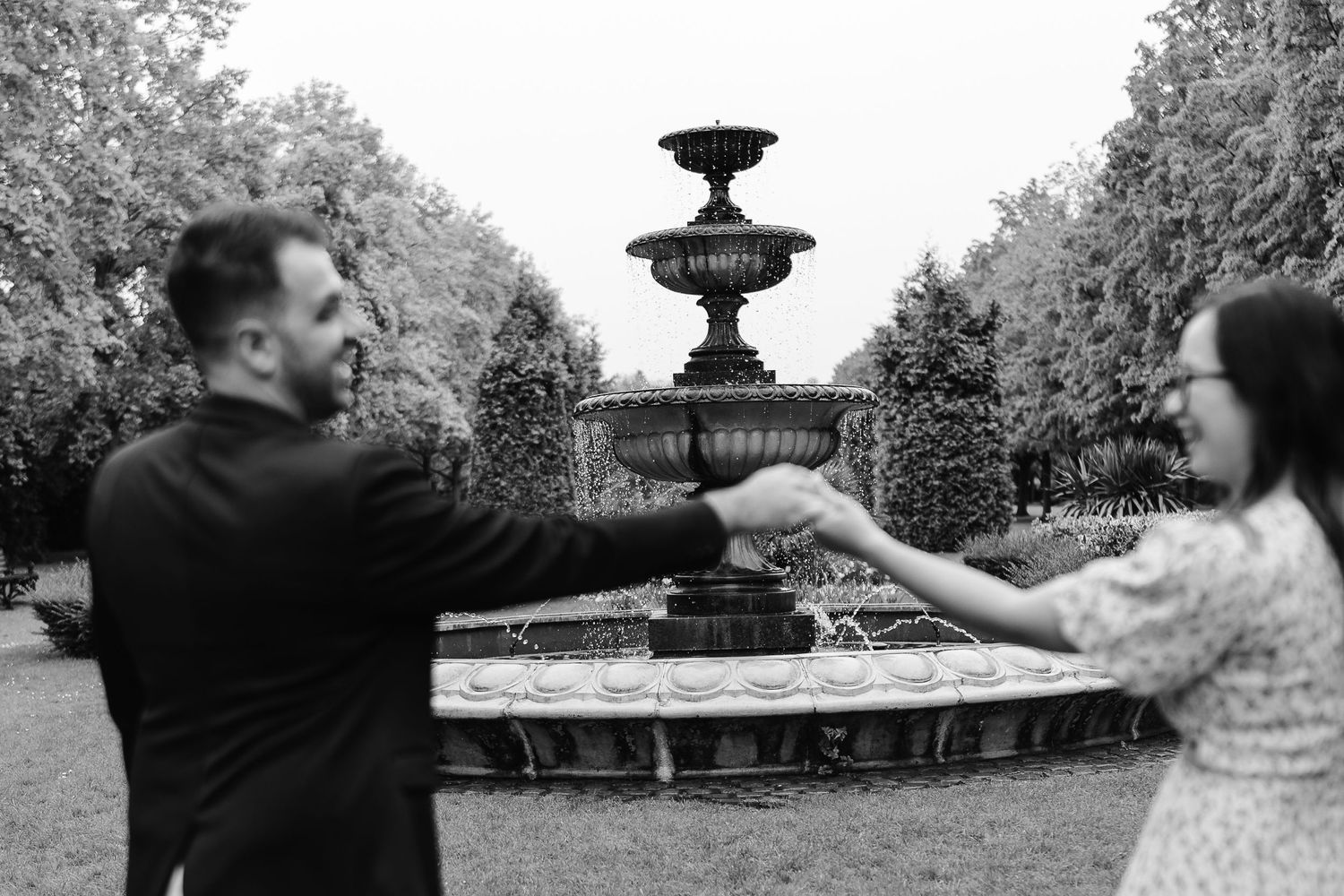 Alitha & James in Londons luxury regents park gardens in Spring for their exciting Engagement photoshoot engagement ring romantic