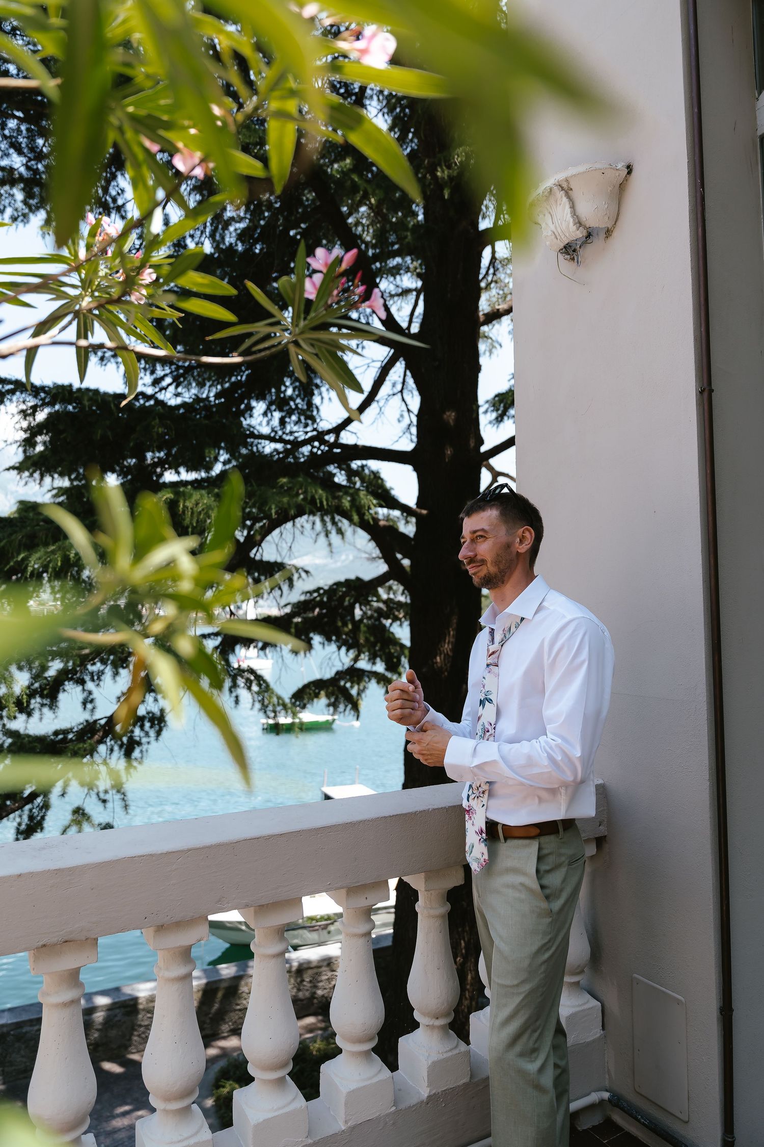 Groom Prep on Lake Como. Villa Guilia Wedding Venue. Lake Como Wedding Photographer. Destination Wedding Photographer