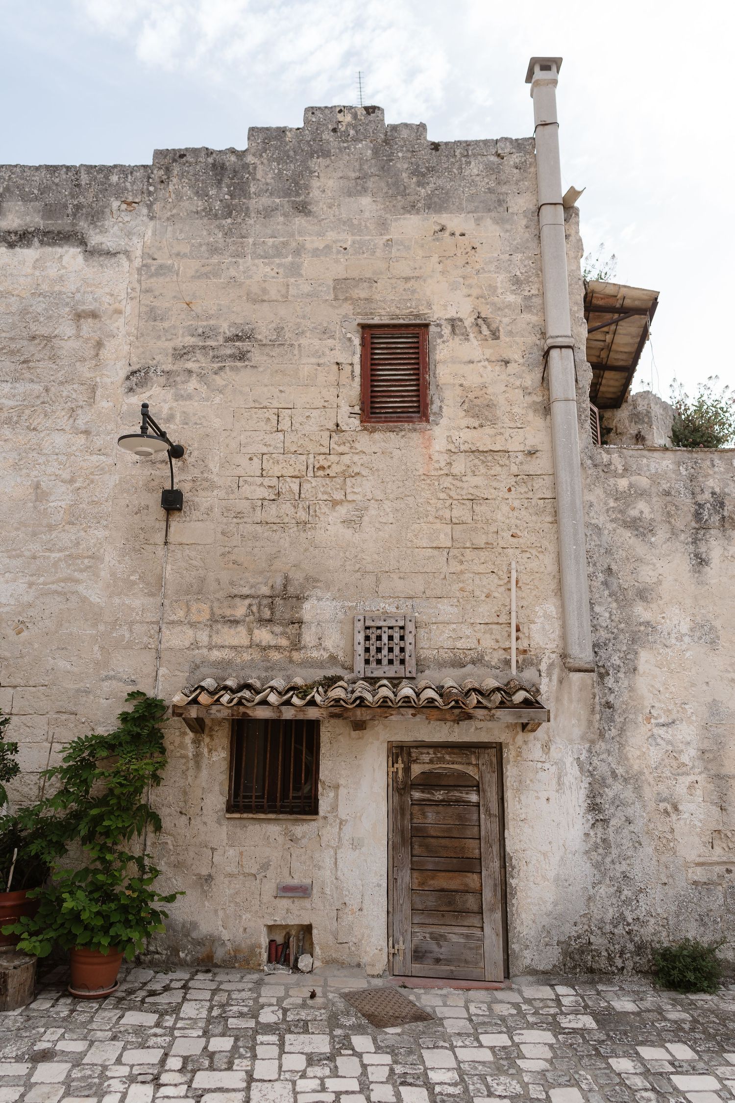 Cobbled streets of Matera with old traditional house. Near Puglia Italy