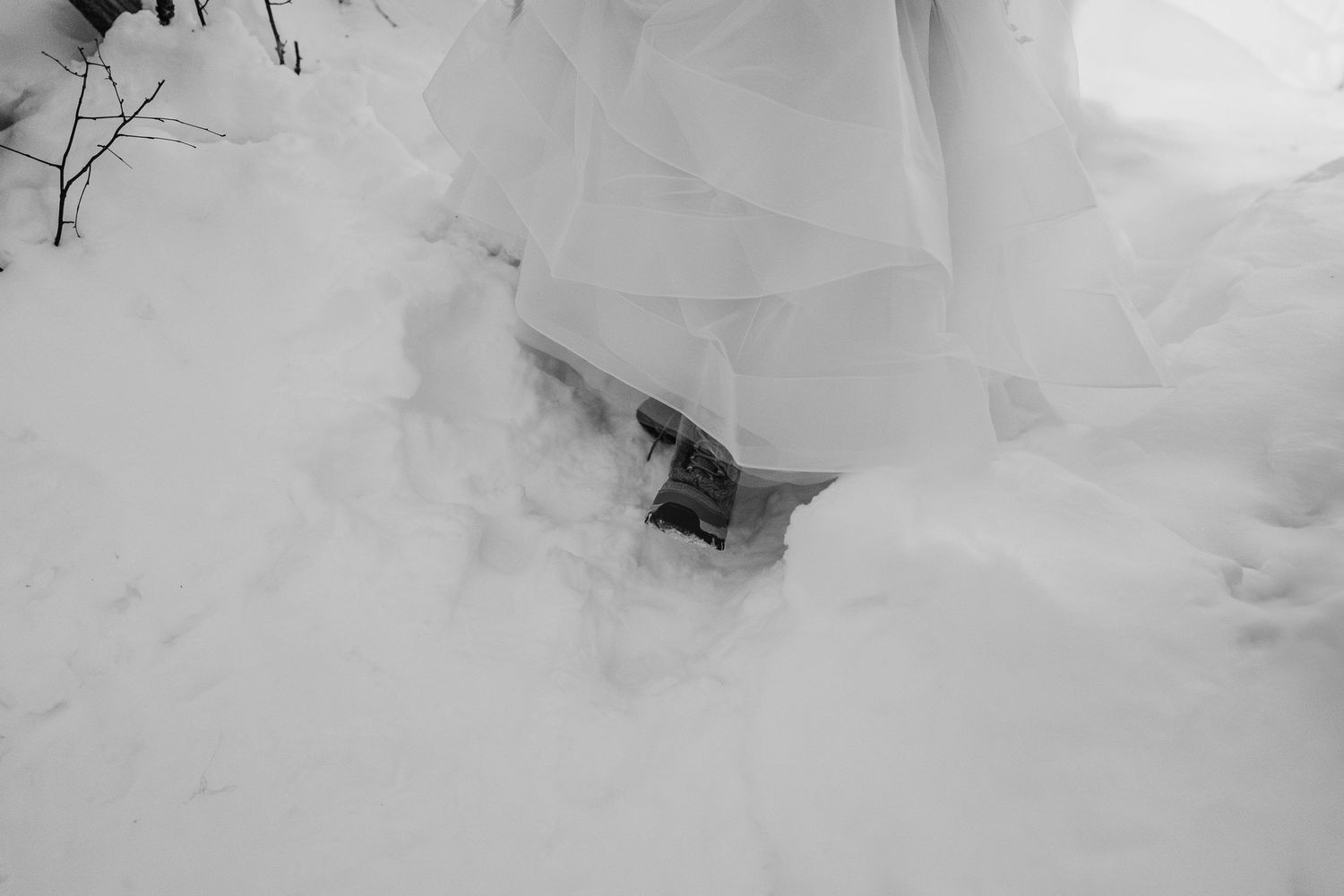 Snow boots for your wedding at Snow Chapel, Levi. Luxury Lapland wedding photographer. Snow wedding. Mountain Wedding.