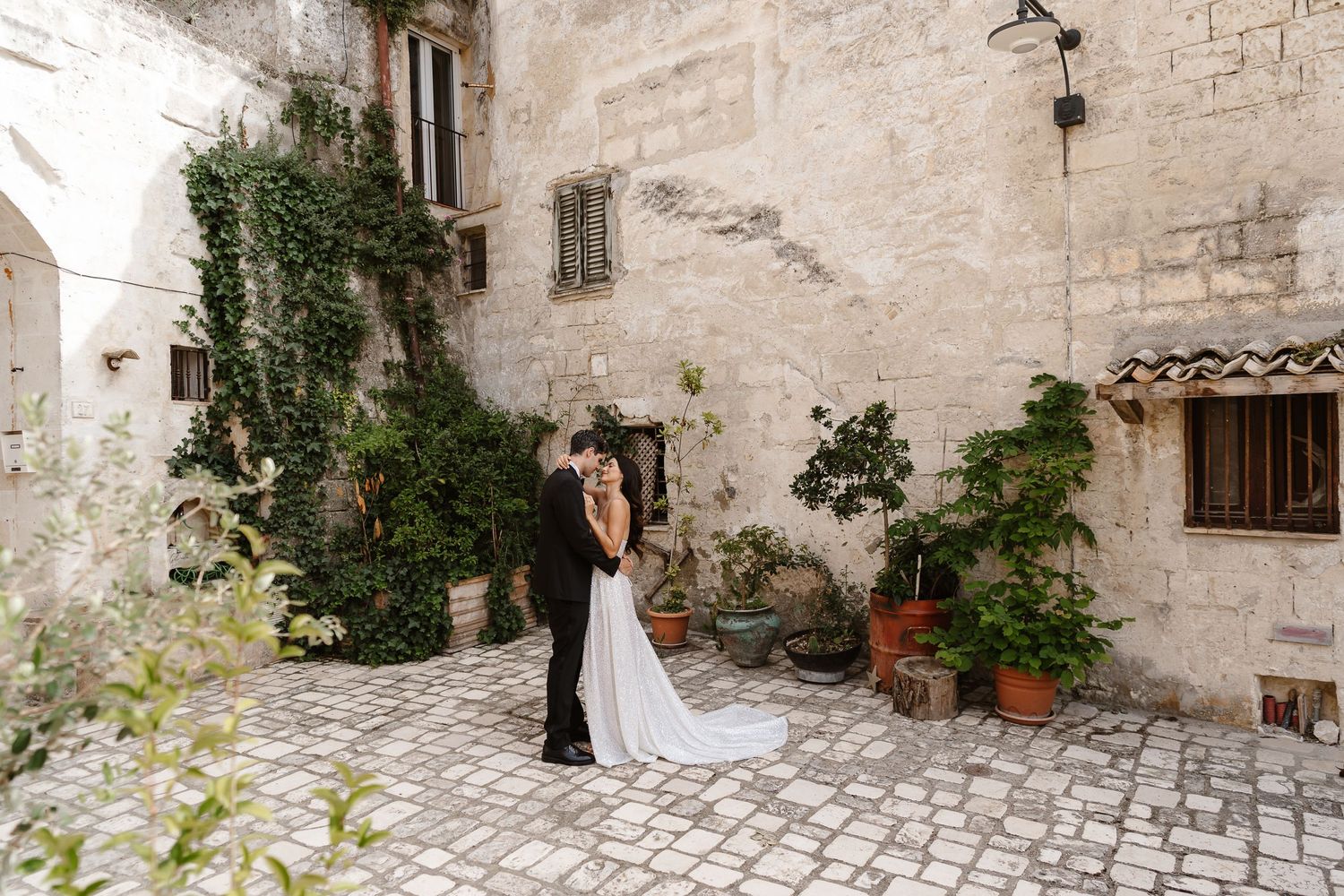 Stunning old town courtyard. Oozing romance stylish & elegant. Matera italy