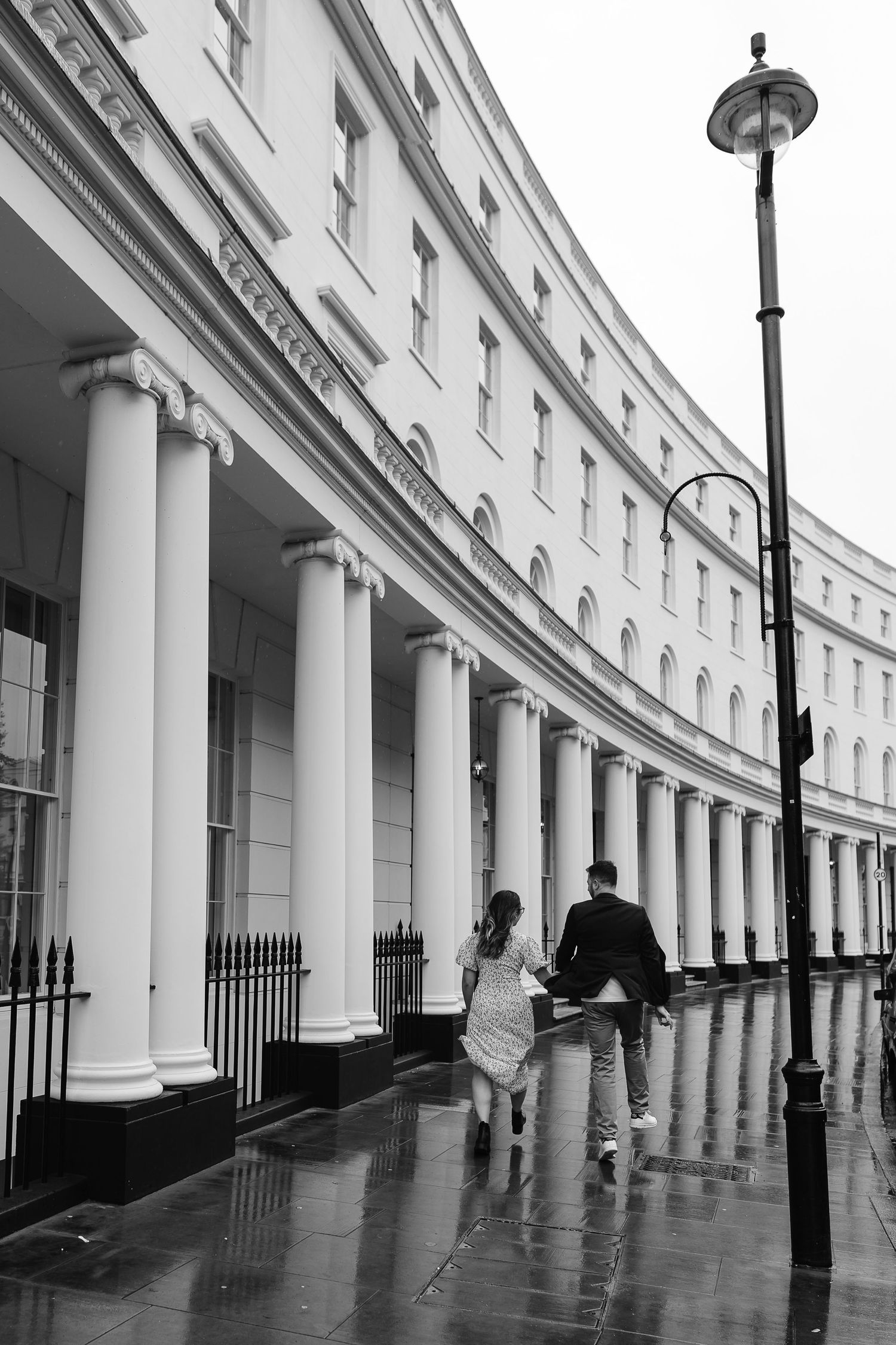 Alitha & James in Londons iconic park crescent luxury in Spring for their exciting Engagement / Pre-Wedding photoshoot engagement ring