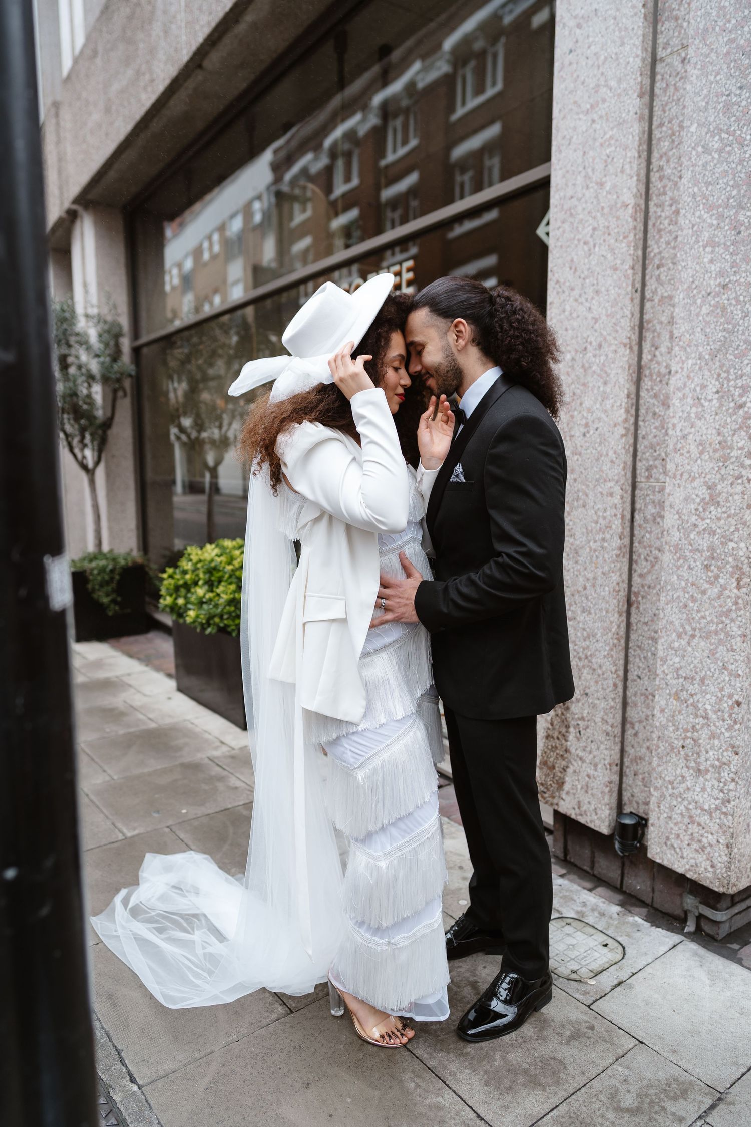Relaxed wedding couple at The Hoxton, Holborn. London Wedding Photographer.