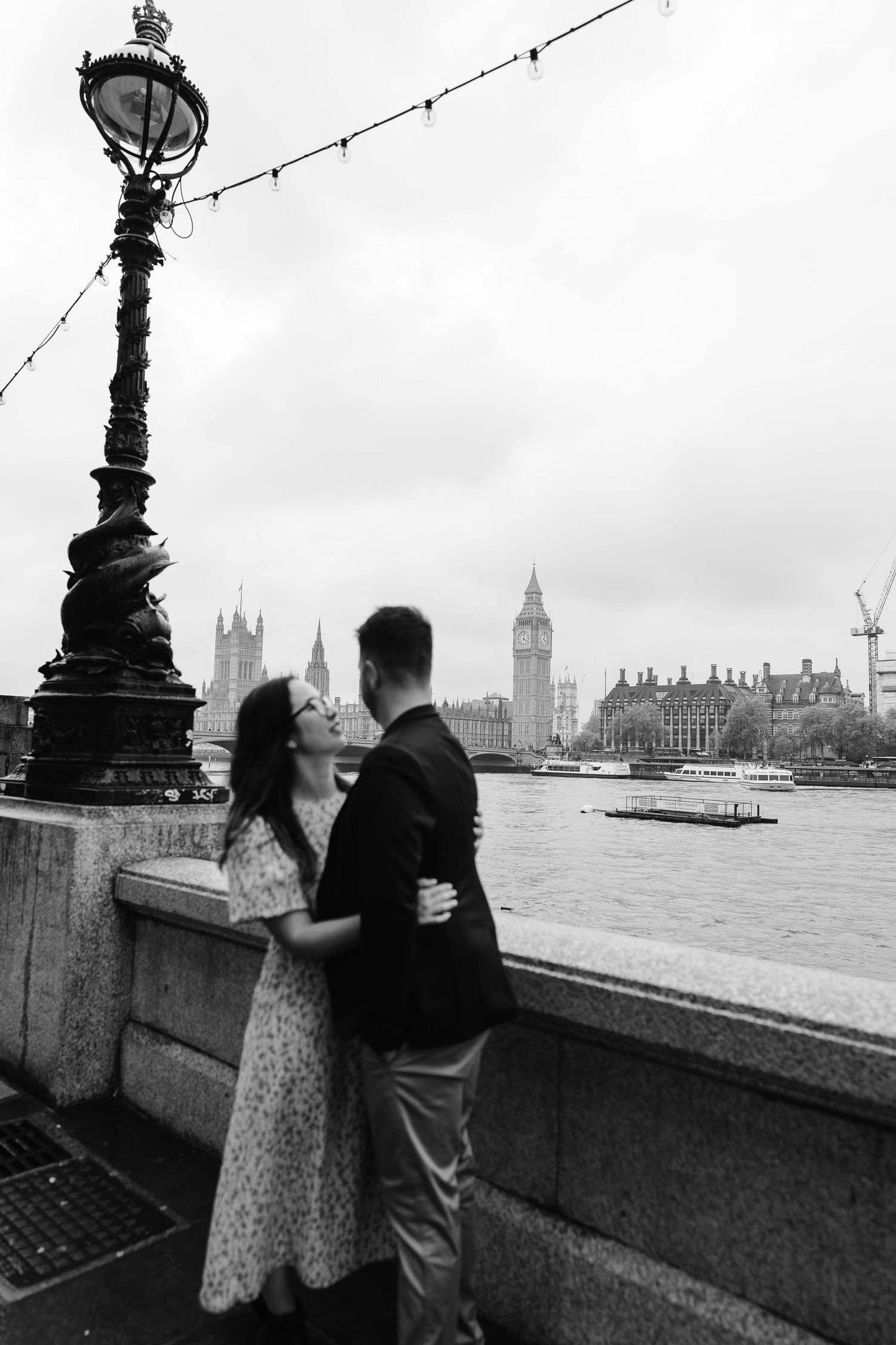 Alitha & James in Londons iconic big ben westminster in Spring for their exciting Engagement / Pre-Wedding photoshoot engagement ring