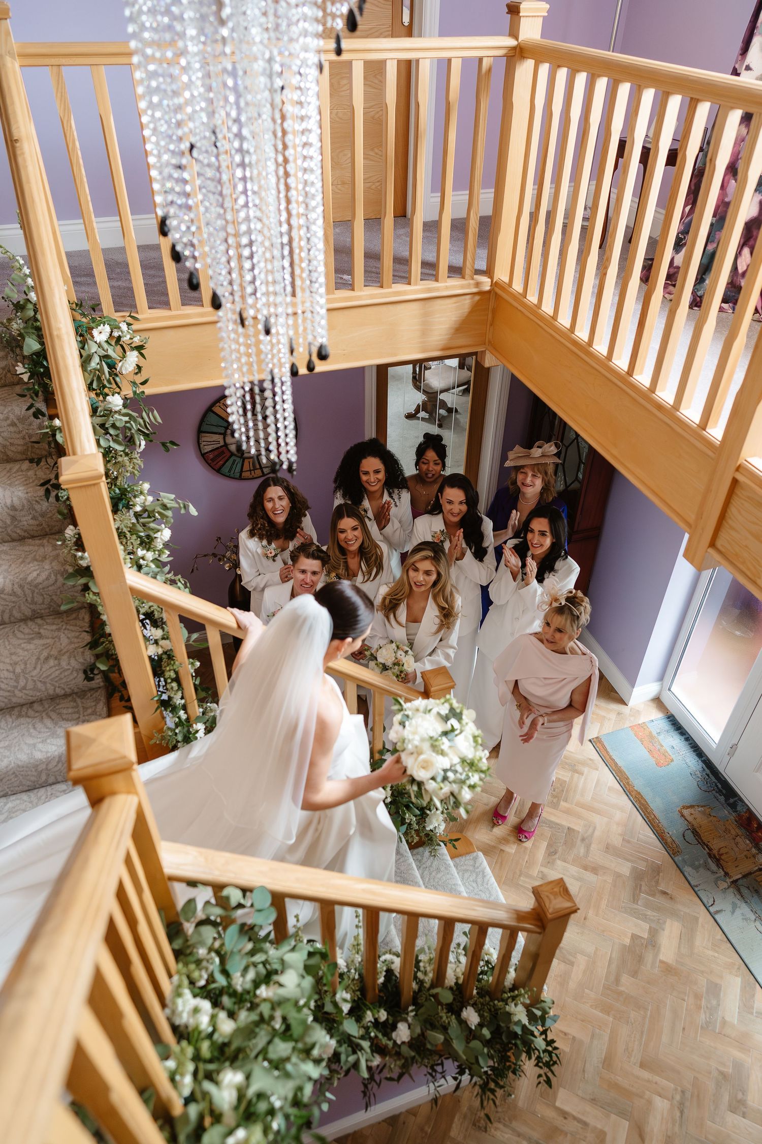 Bridesmaids first look with bride. Norfolk wedding photographer