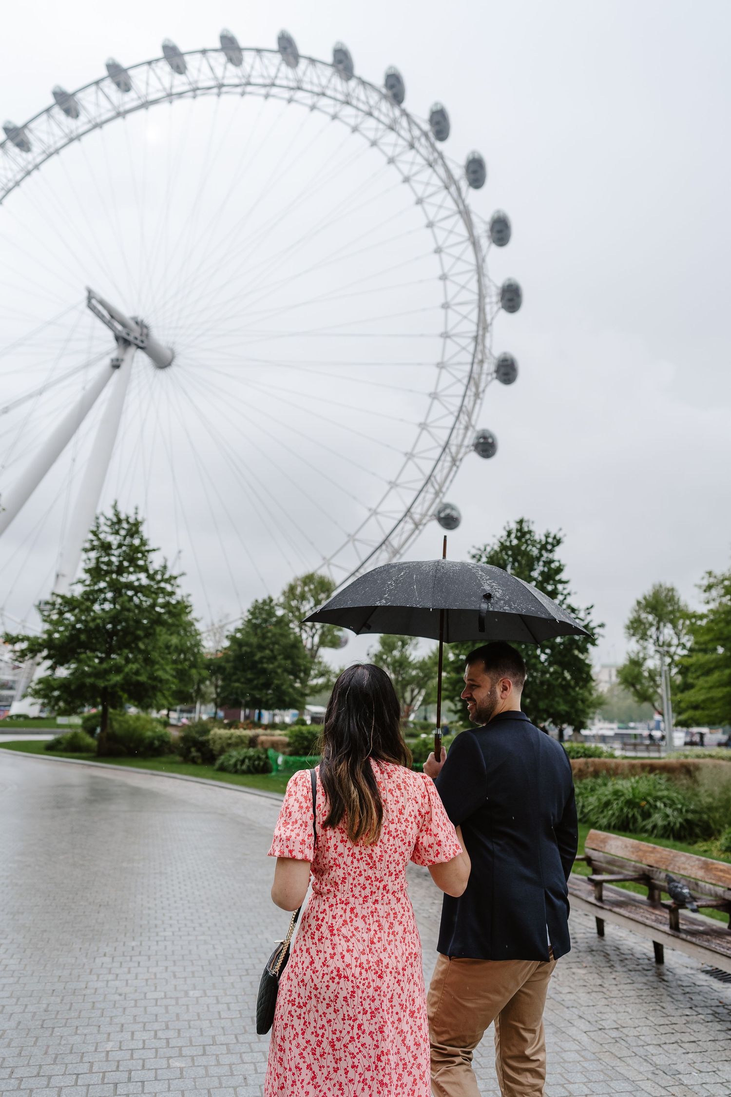 Alitha & James in Londons iconic big ben westminster in Spring for their exciting Engagement / Pre-Wedding photoshoot engagement ring