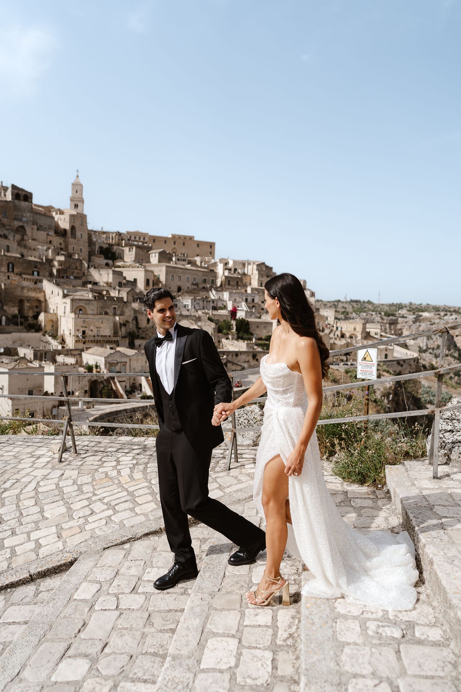 Holding hands/flirty stare, sexy elegant fun and stylish