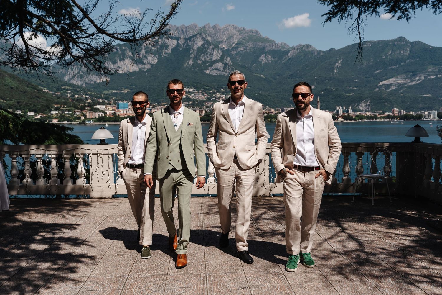 Groom and Vespa Lake Como. Villa Guilia Wedding Venue. Lake Como Wedding Photographer. Destination Wedding Photographer