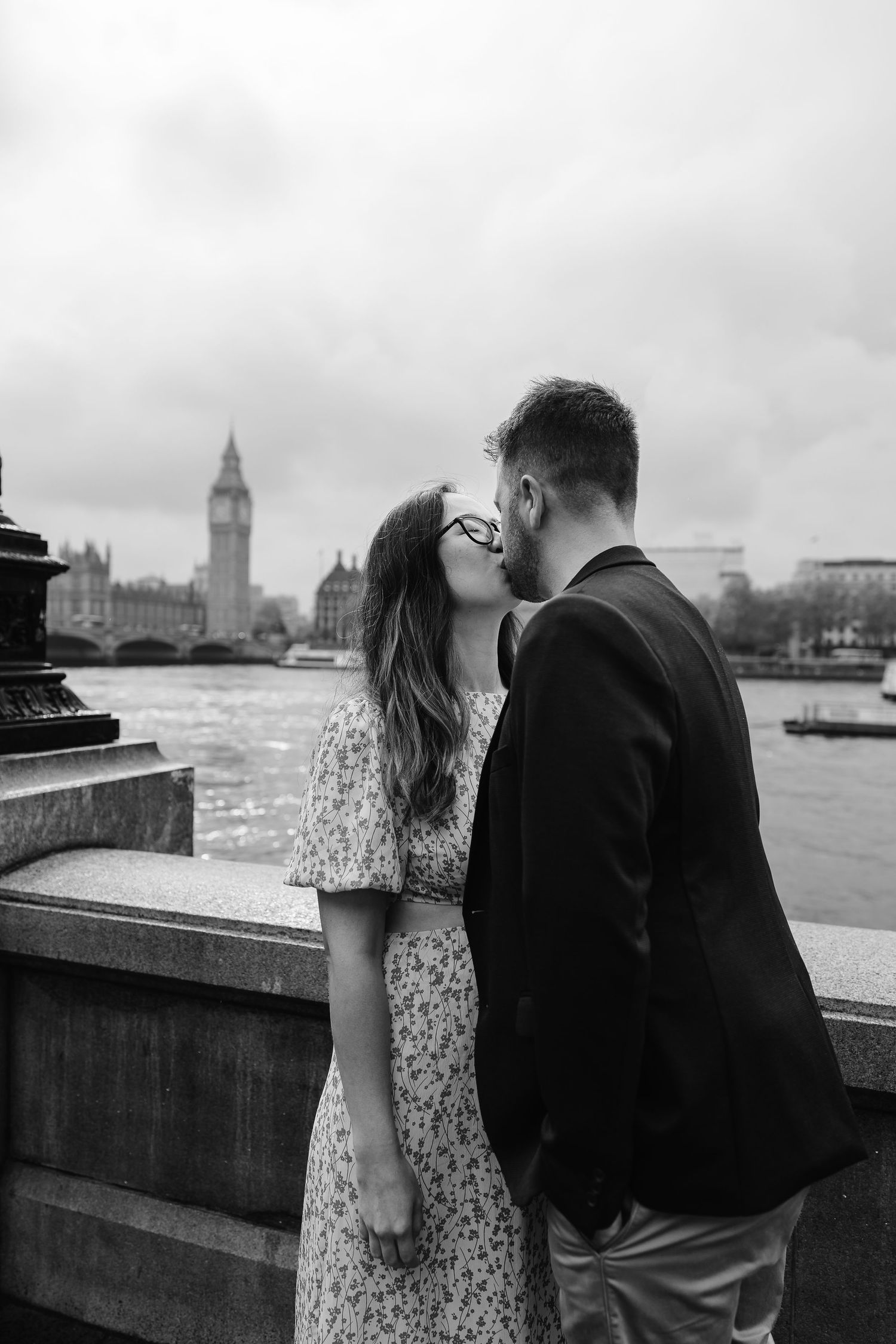 Alitha & James in Londons iconic big ben westminster in Spring for their exciting Engagement / Pre-Wedding photoshoot engagement ring