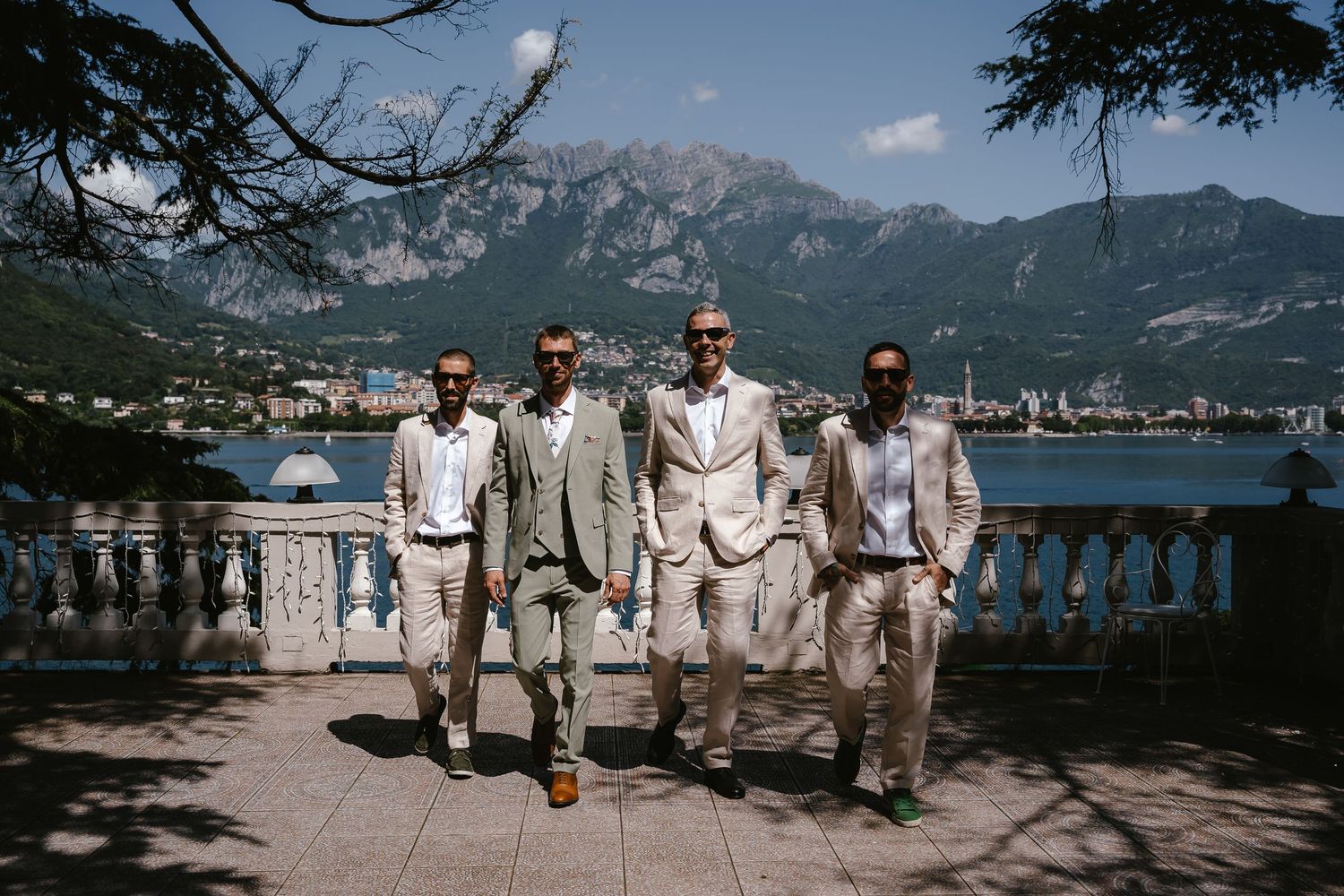 Groom and Vespa Lake Como. Villa Guilia Wedding Venue. Lake Como Wedding Photographer. Destination Wedding Photographer