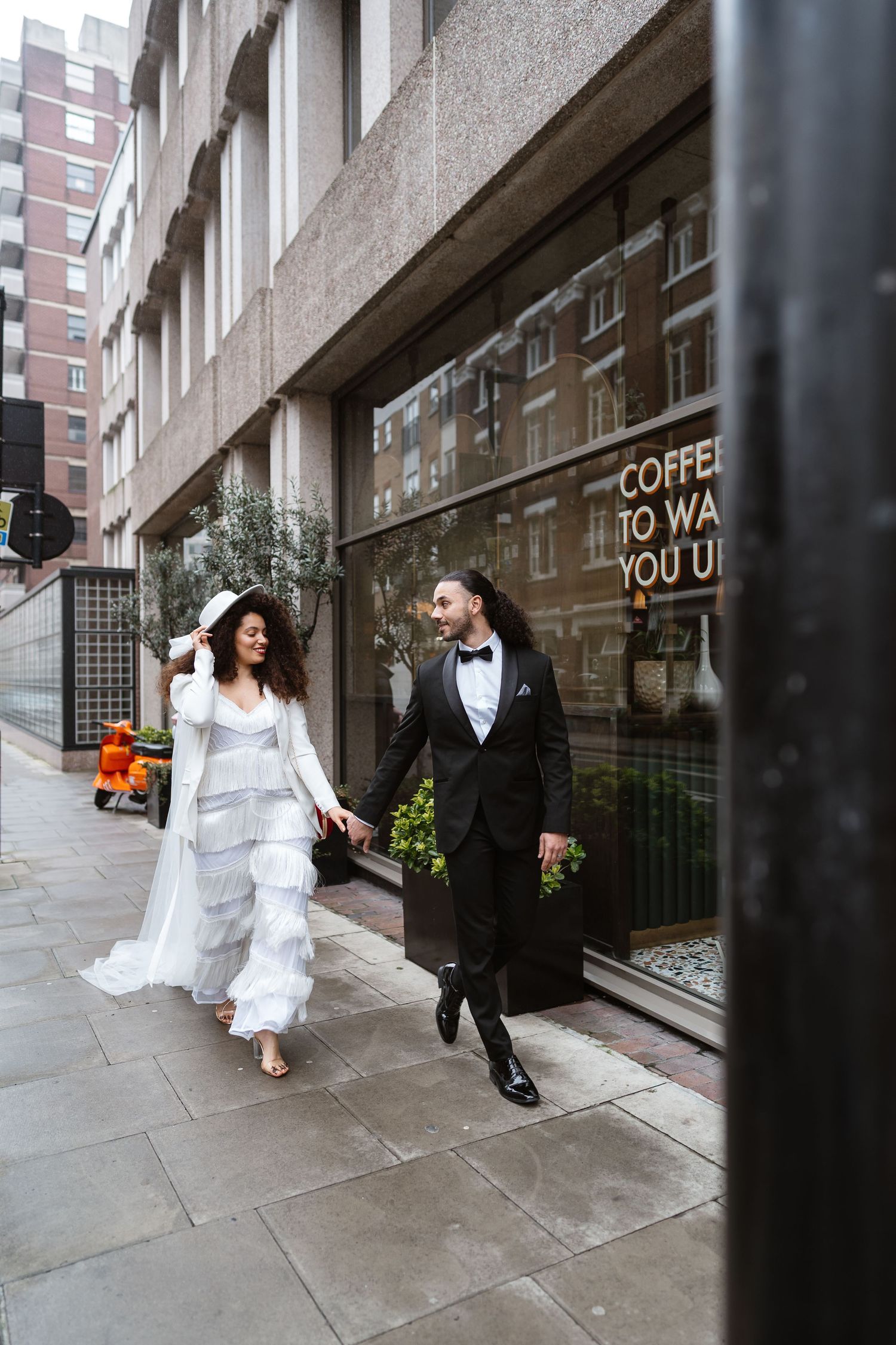Relaxed wedding couple at The Hoxton, Holborn. London Wedding Photographer.