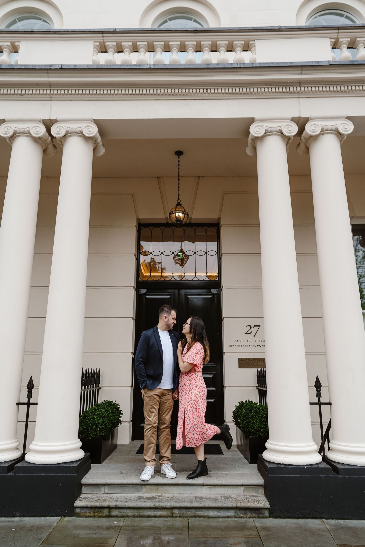 Alitha & James in Londons iconic big ben westminster in Spring for their exciting Engagement / Pre-Wedding photoshoot engagement ring