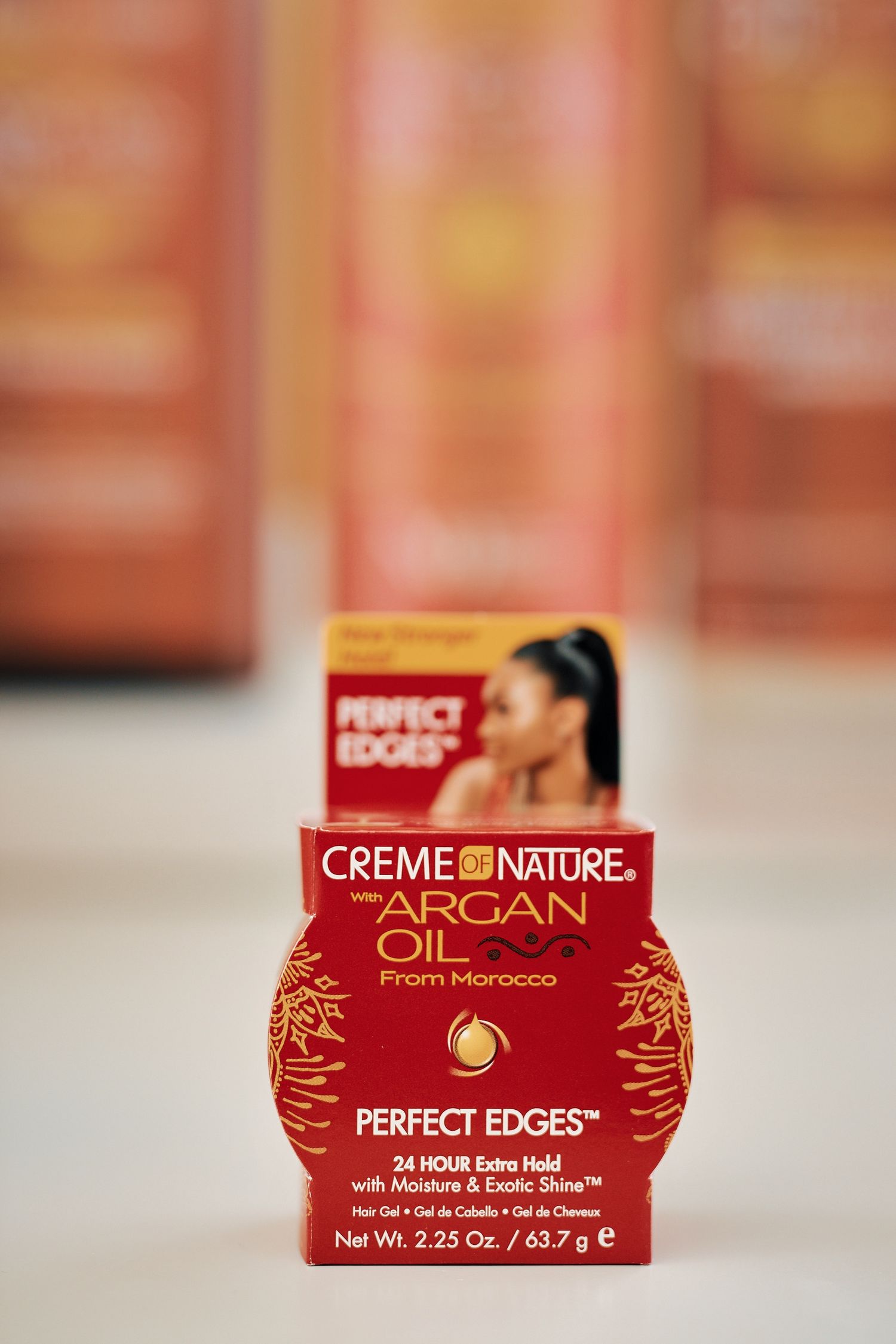 Creme of Nature Argan Oil Perfect Edges 24-hour extra hold hair gel 2.25oz jar.
