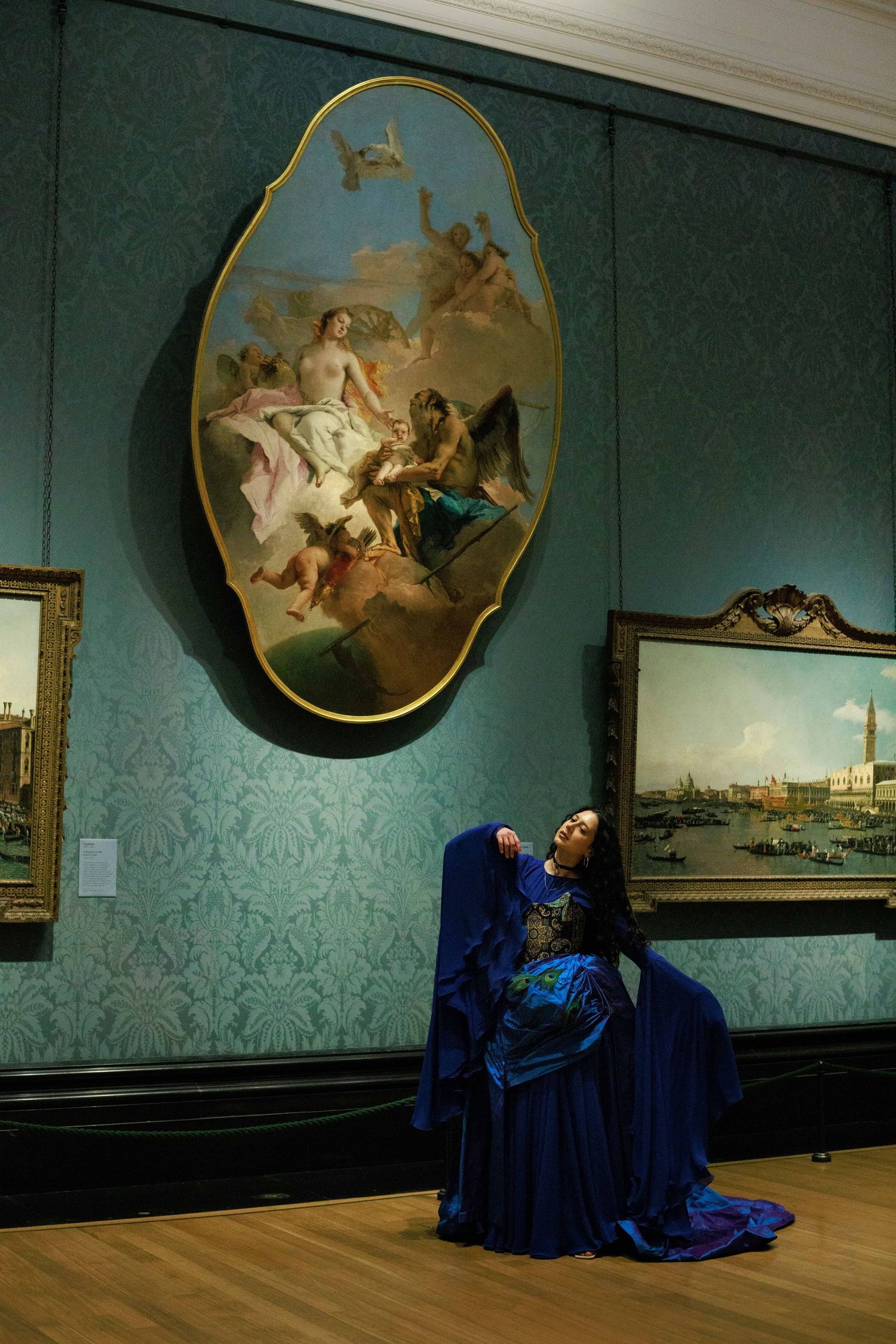 London museum National Gallery editorial and romantic photoshoot for clothing brand
