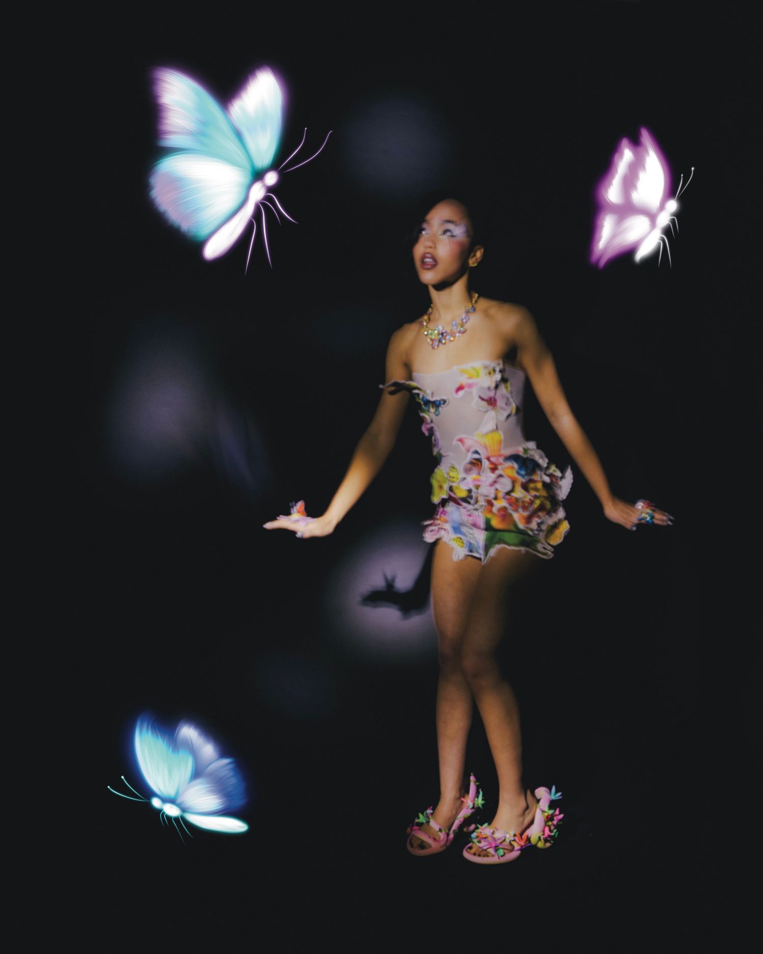 London studio editorial and ethereal photoshoot for clothing brand with artistic post production techniques