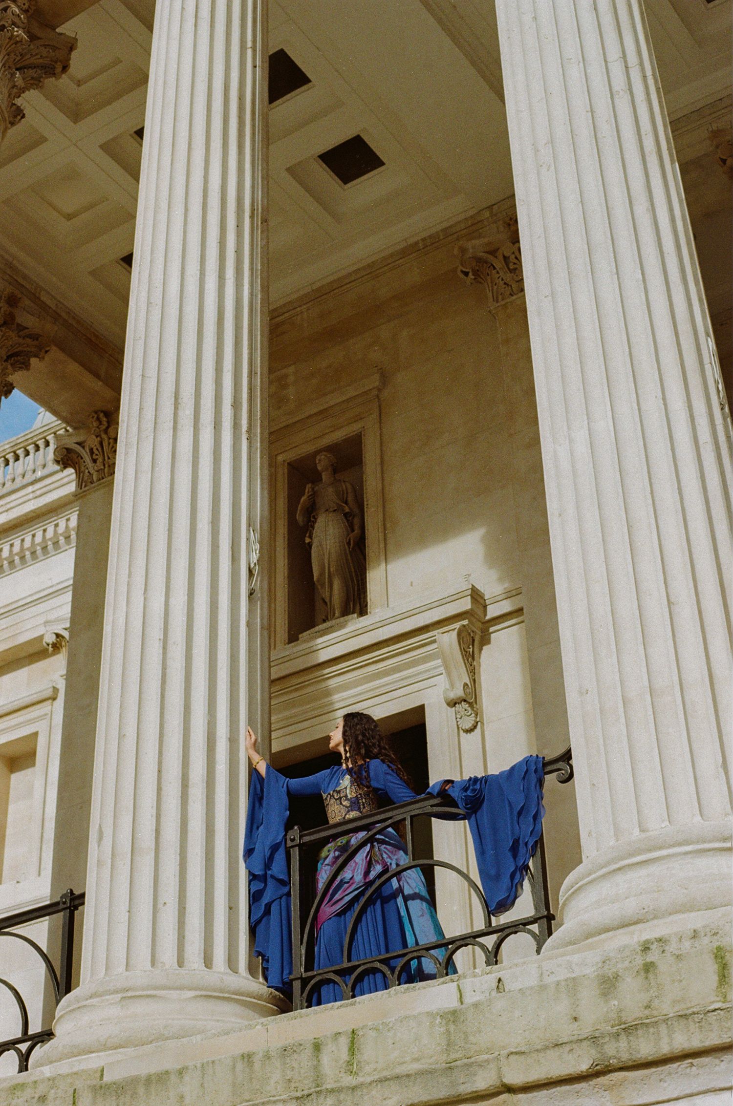 London museum National Gallery editorial and romantic photoshoot for clothing brand