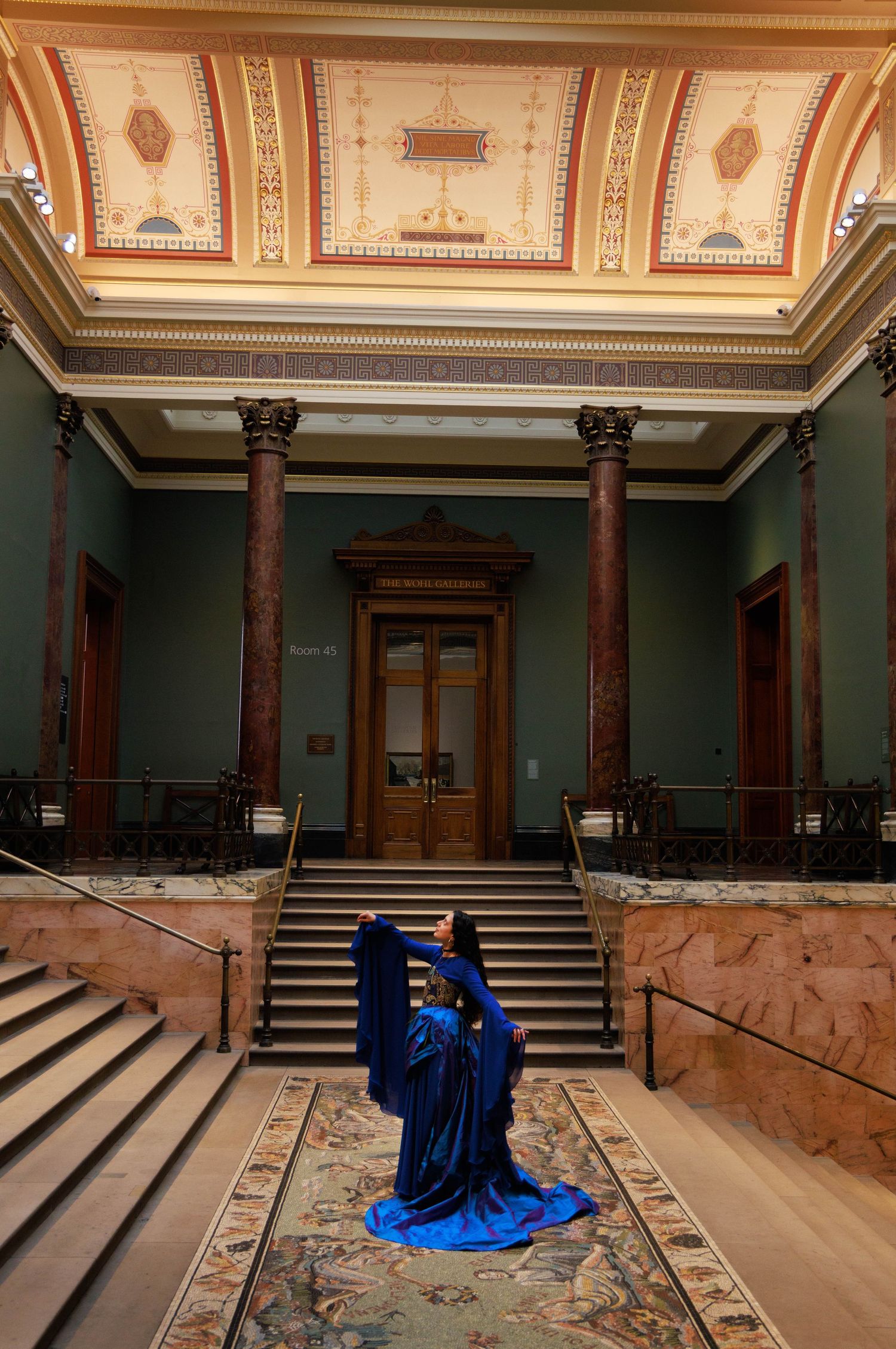 London museum National Gallery editorial and romantic photoshoot for clothing brand