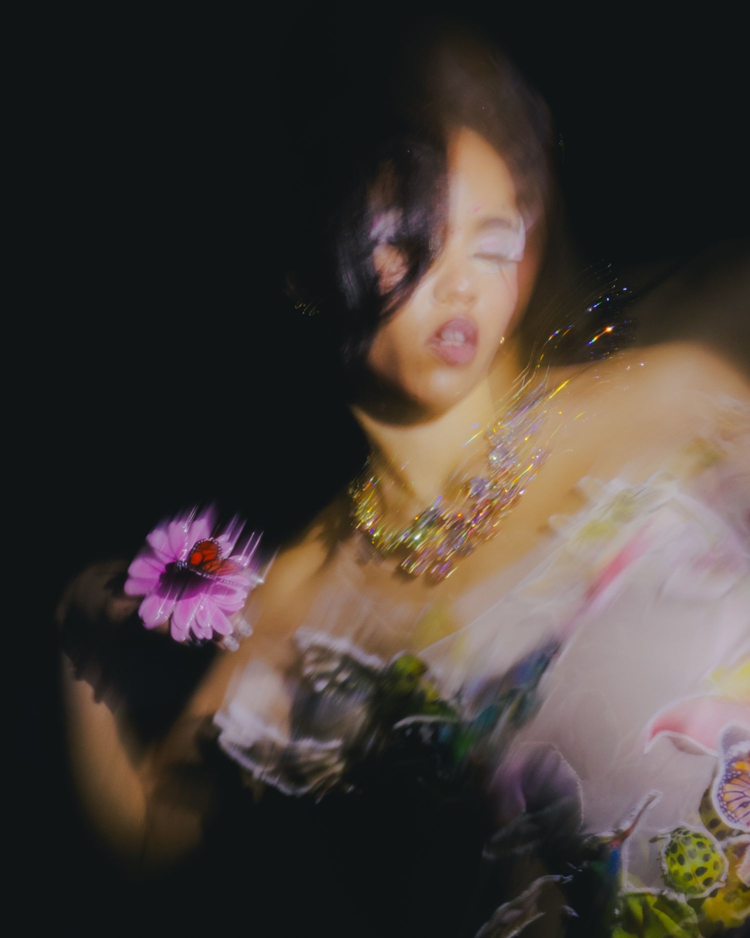 London studio editorial and ethereal photoshoot for clothing brand with artistic post production techniques