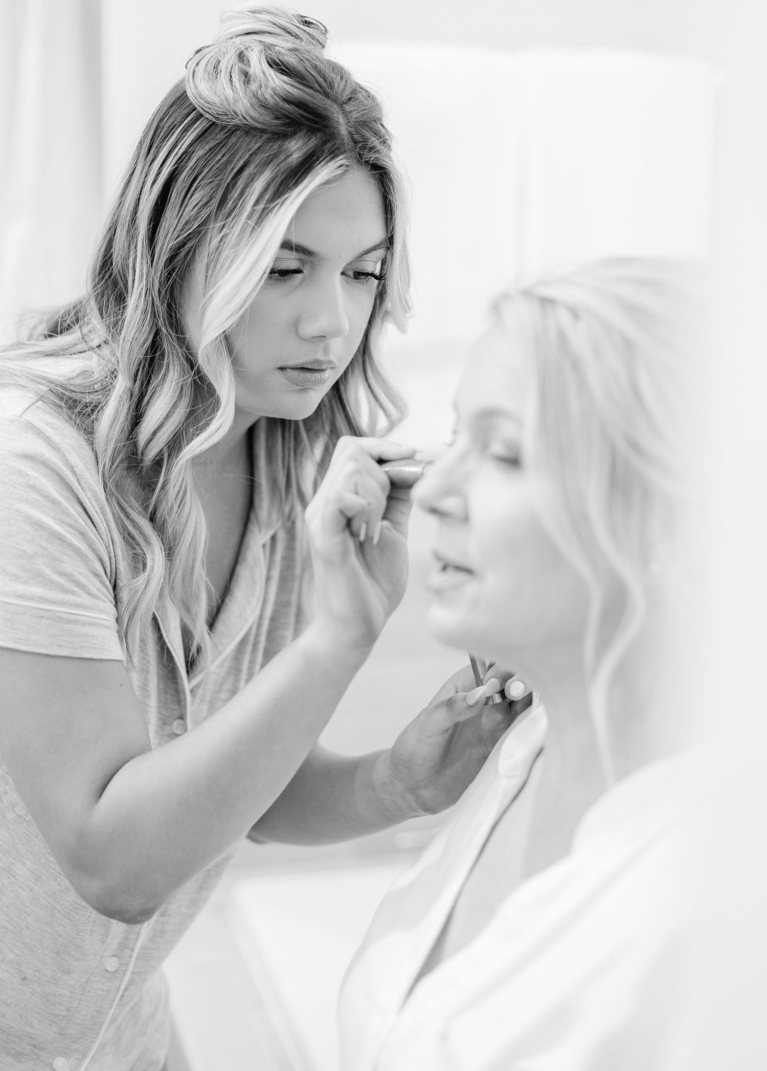 Professional makeup application  landfall wedding bride groom light and airy classic wilmington Wrightsville Beach