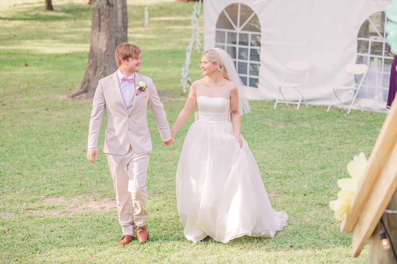 Wedding celebration on a sunny day wedding groom bride wilmington photographer light and airy classic Wrightsville Beach