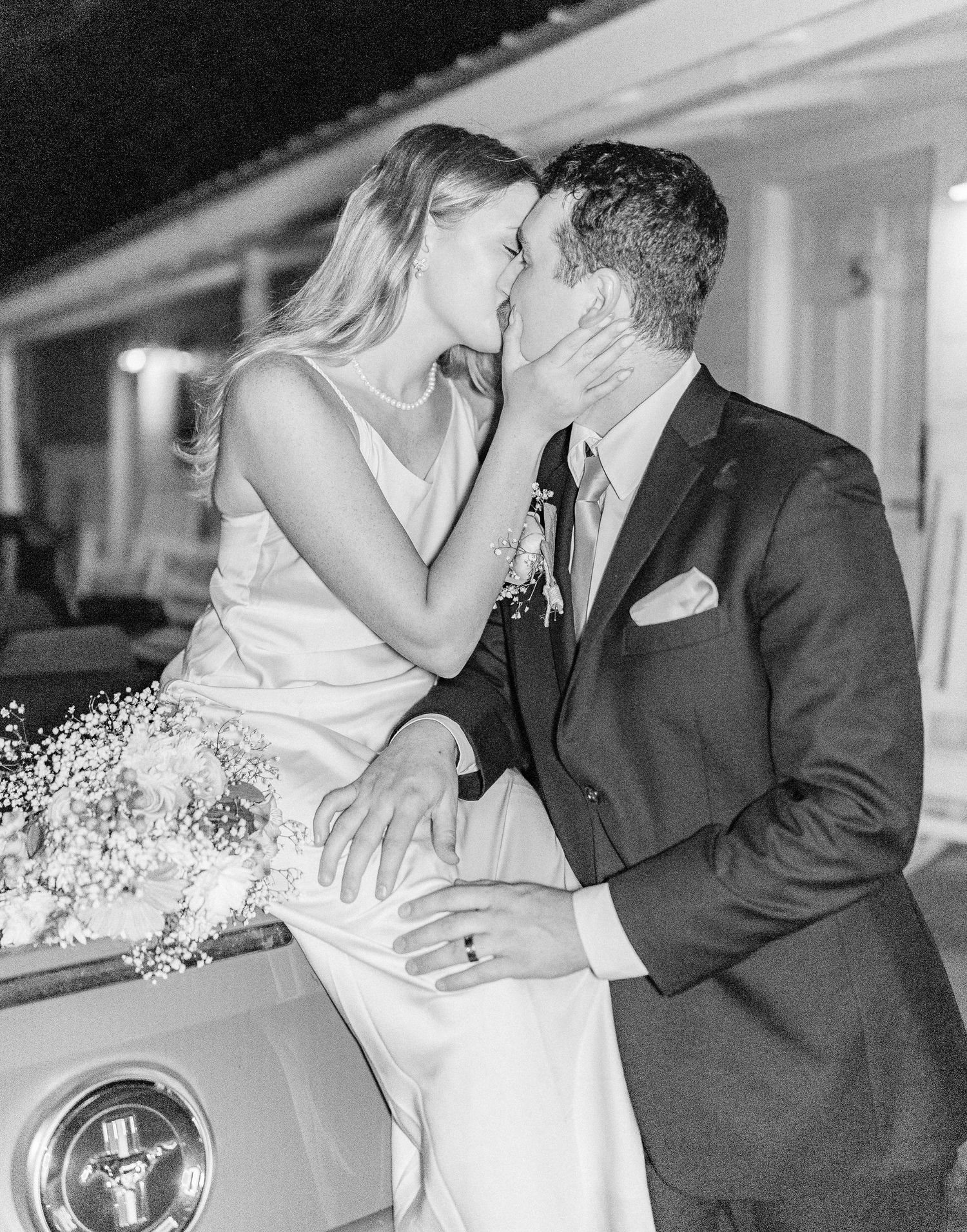 Black and white wedding photos southport elopement wedding bride groom light and airy classic