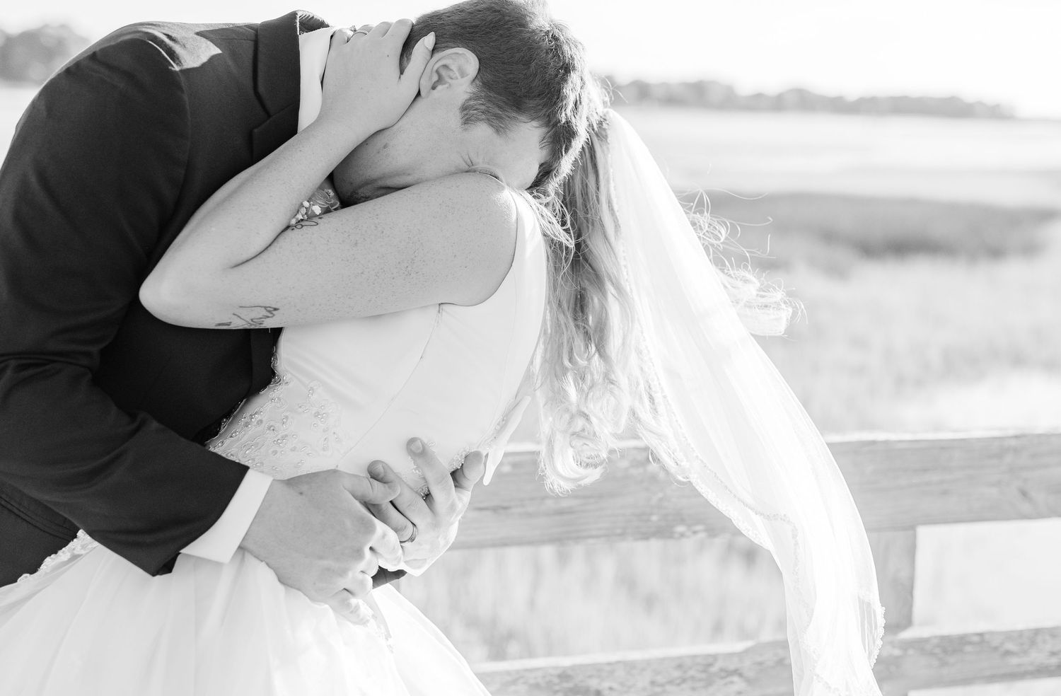 Black and white wedding photos southport elopement wedding bride groom light and airy classic