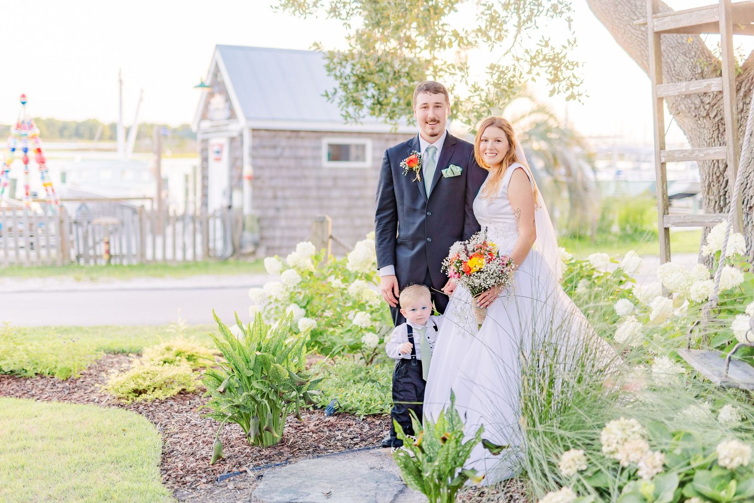 Romantic wedding photography session in a garden southport elopement wedding bride groom light and airy classic