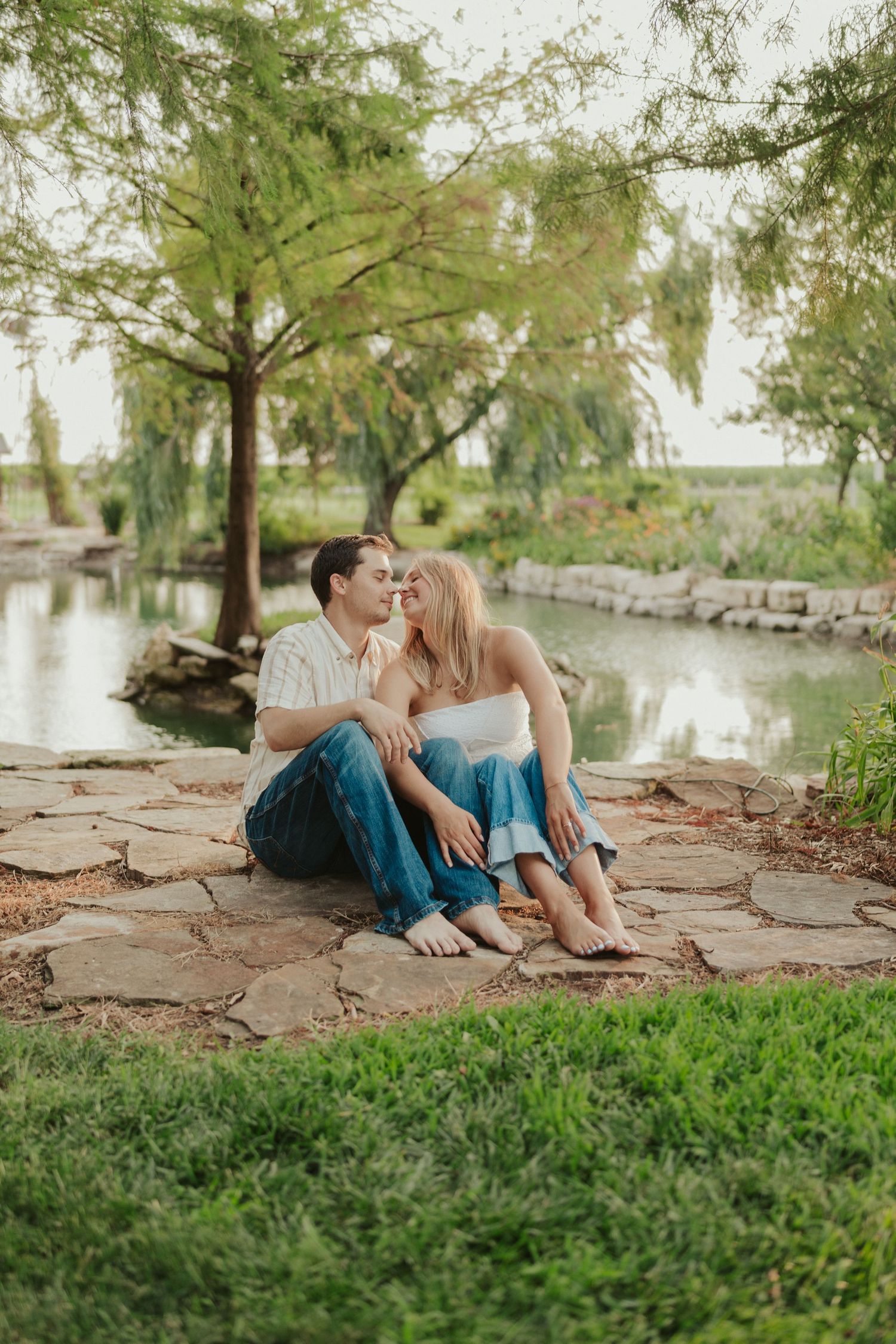 couple in Wichita Kansas in dreamy romantic setting