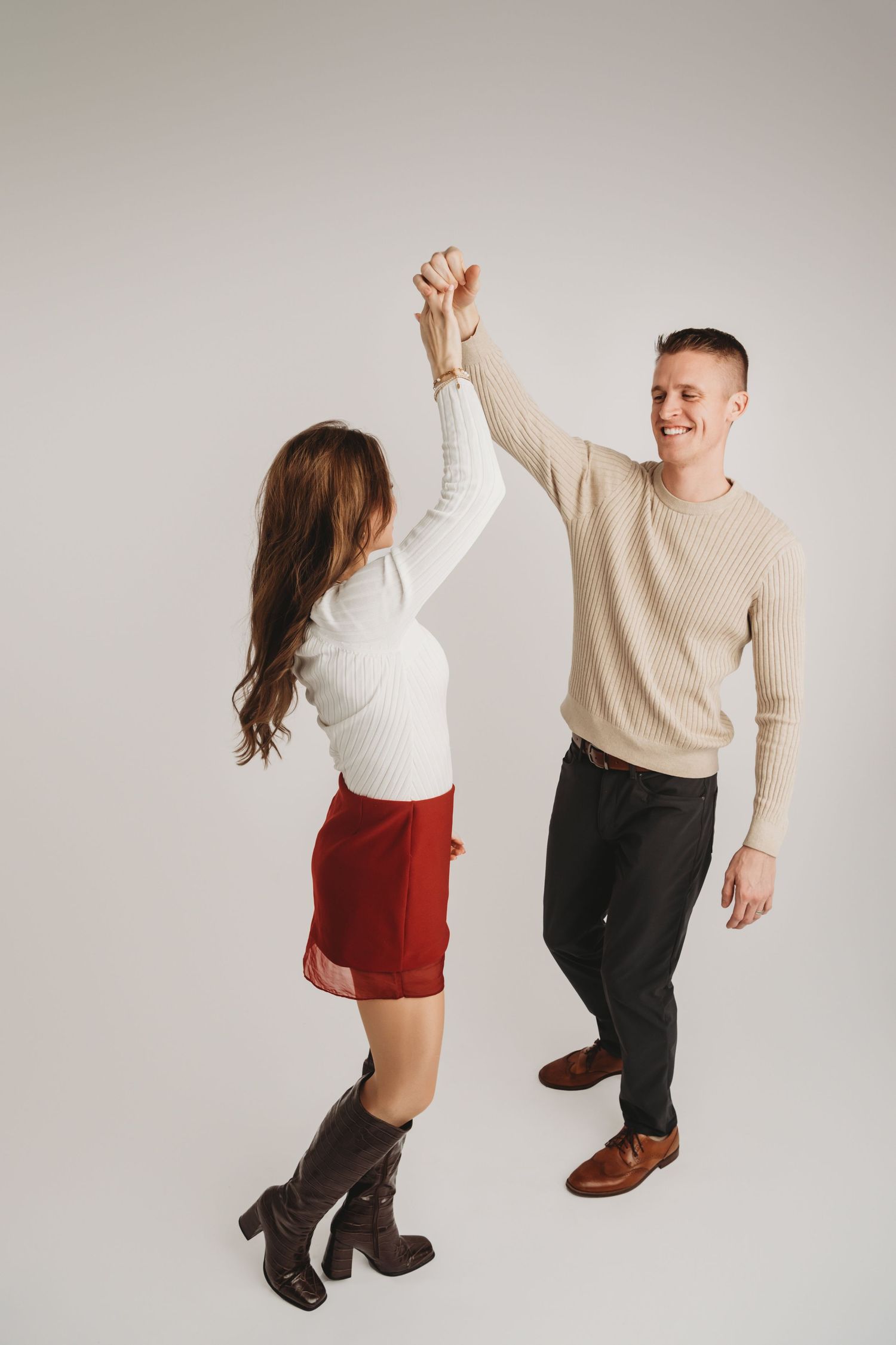 Studio couples portrait of a couple dancing together in Walla Walla