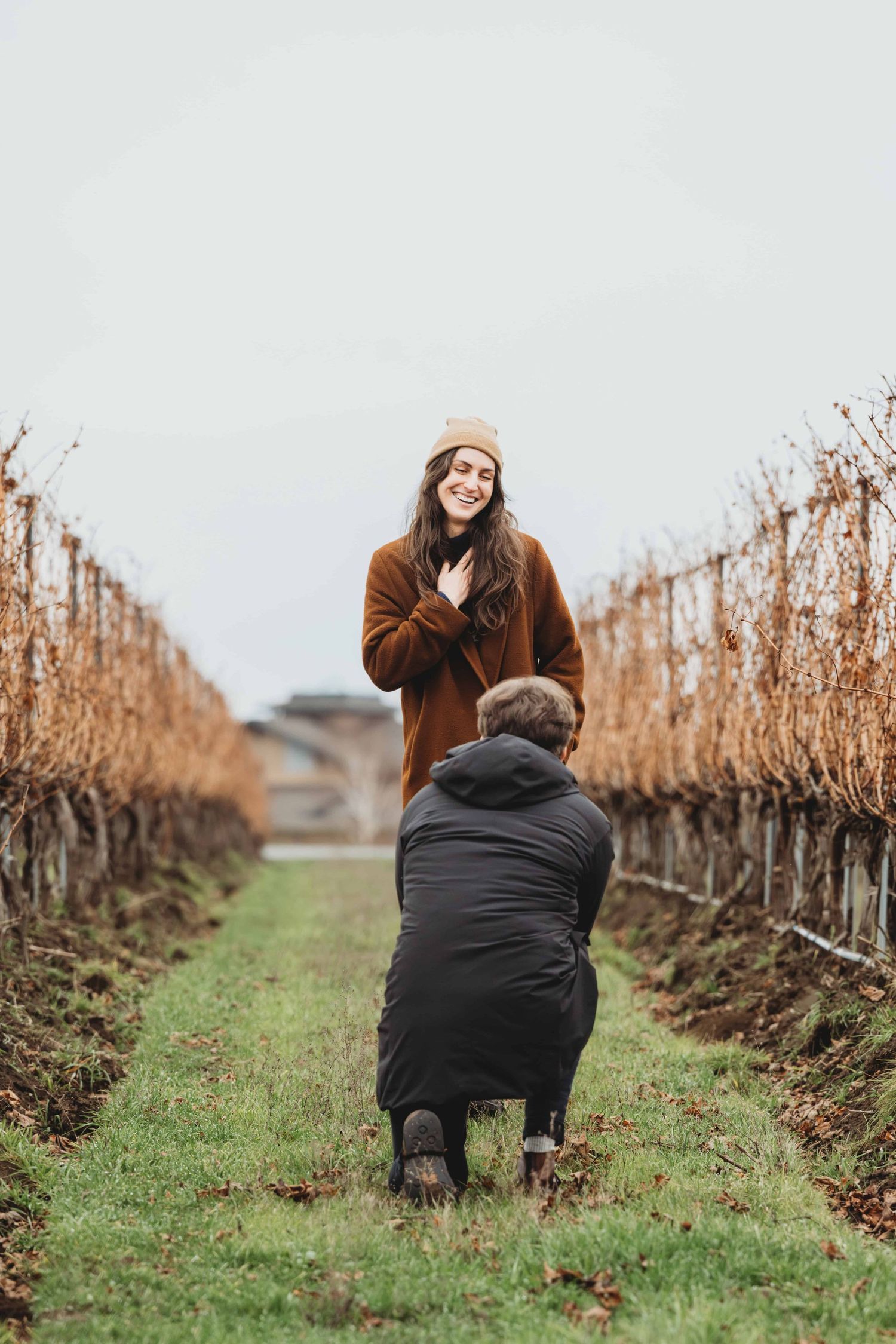 A man proposing to his girlfriend in Walla Walla Washington.