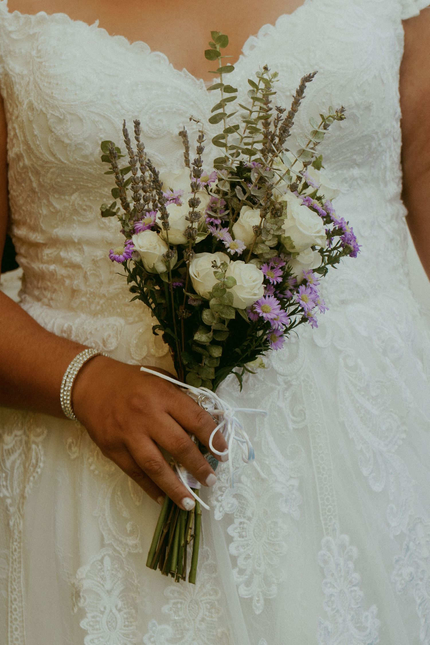 lilac flowers bouquet for the bride.