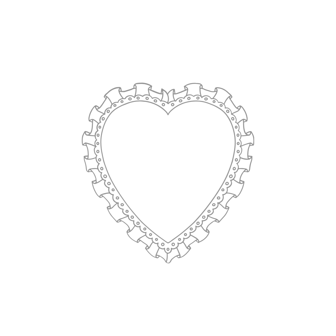 Decorative heart-shaped frame with intricate border design.