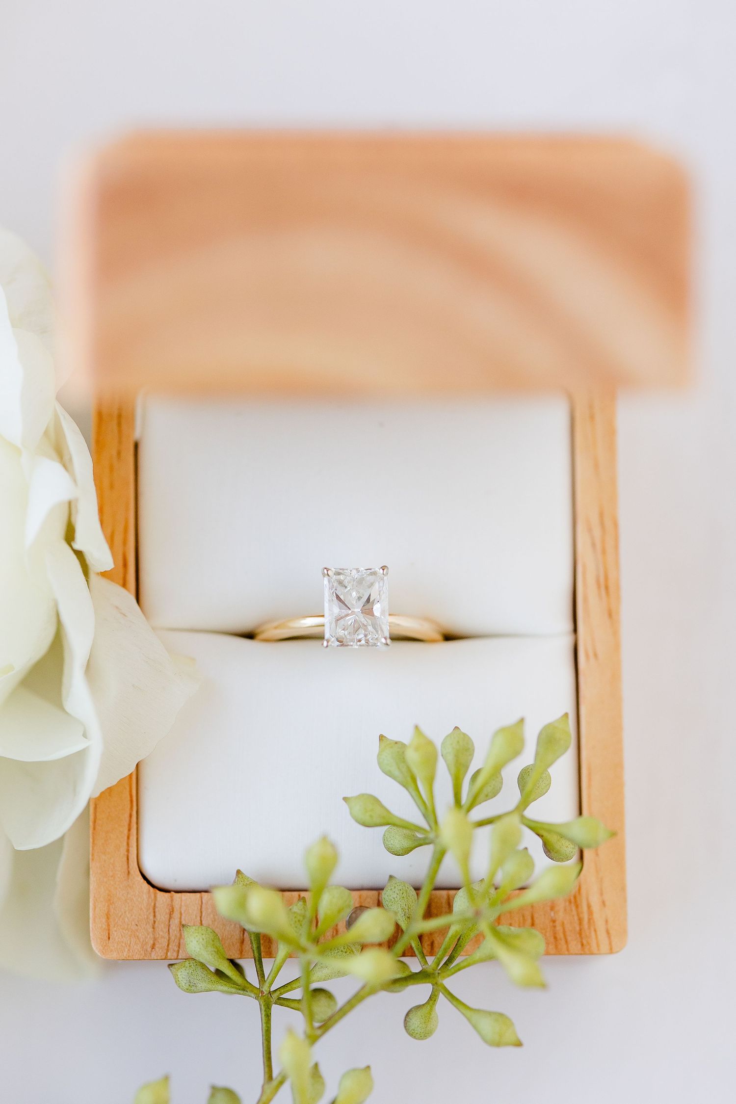A macro detail image of a bride's engagement ring. Image by Emily Joy, wedding photographer in Memphis.
