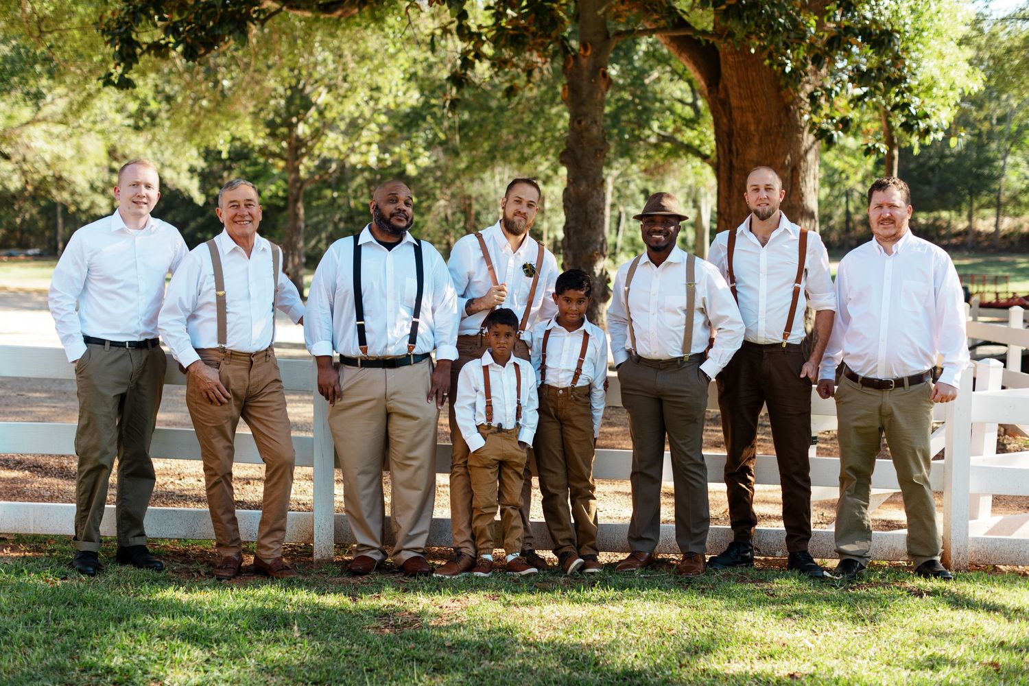 Groom with Groomsmen, ushers, and ring bearers photographed by Emily Joy Photography, now a wedding photographer in Memphis, TN.