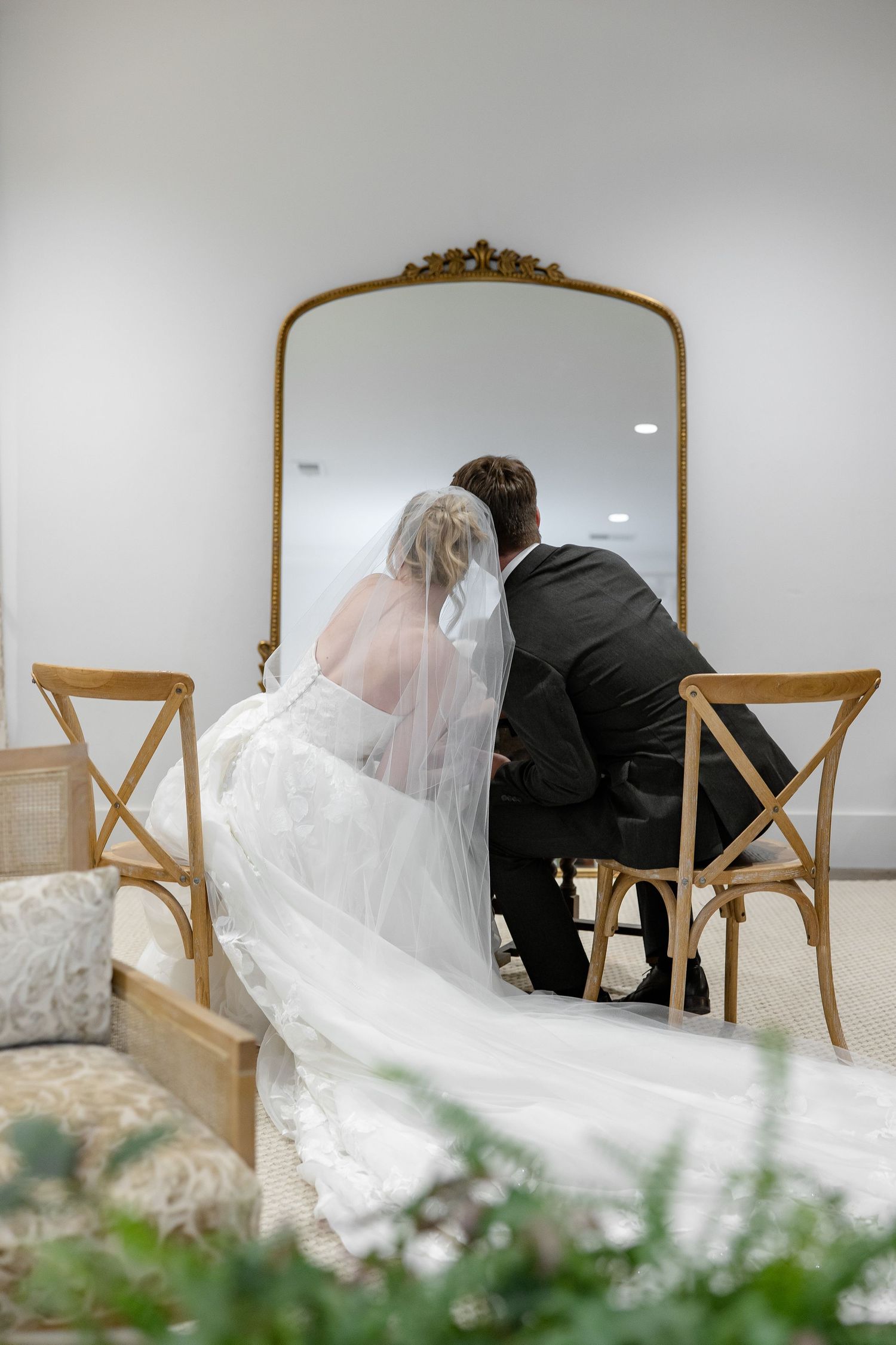A candid portrait of a bride and groom from behind by Memphis wedding photographer Emily Joy Photography
