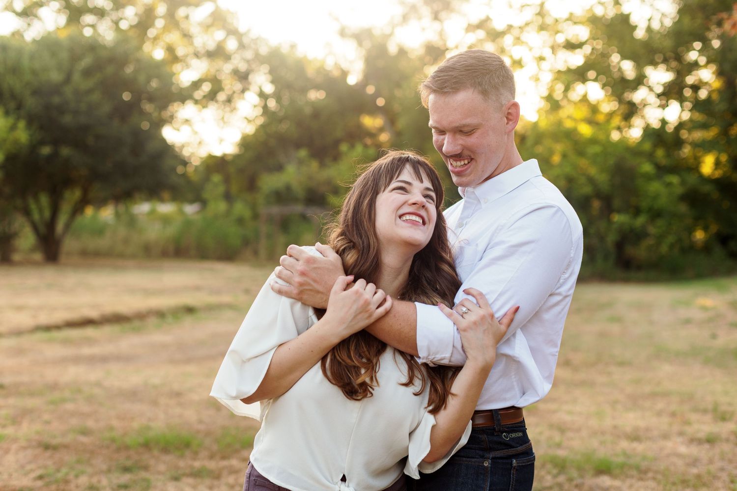 Candid engagement portrait by Nacogdoches photographer Emily Joy Photography