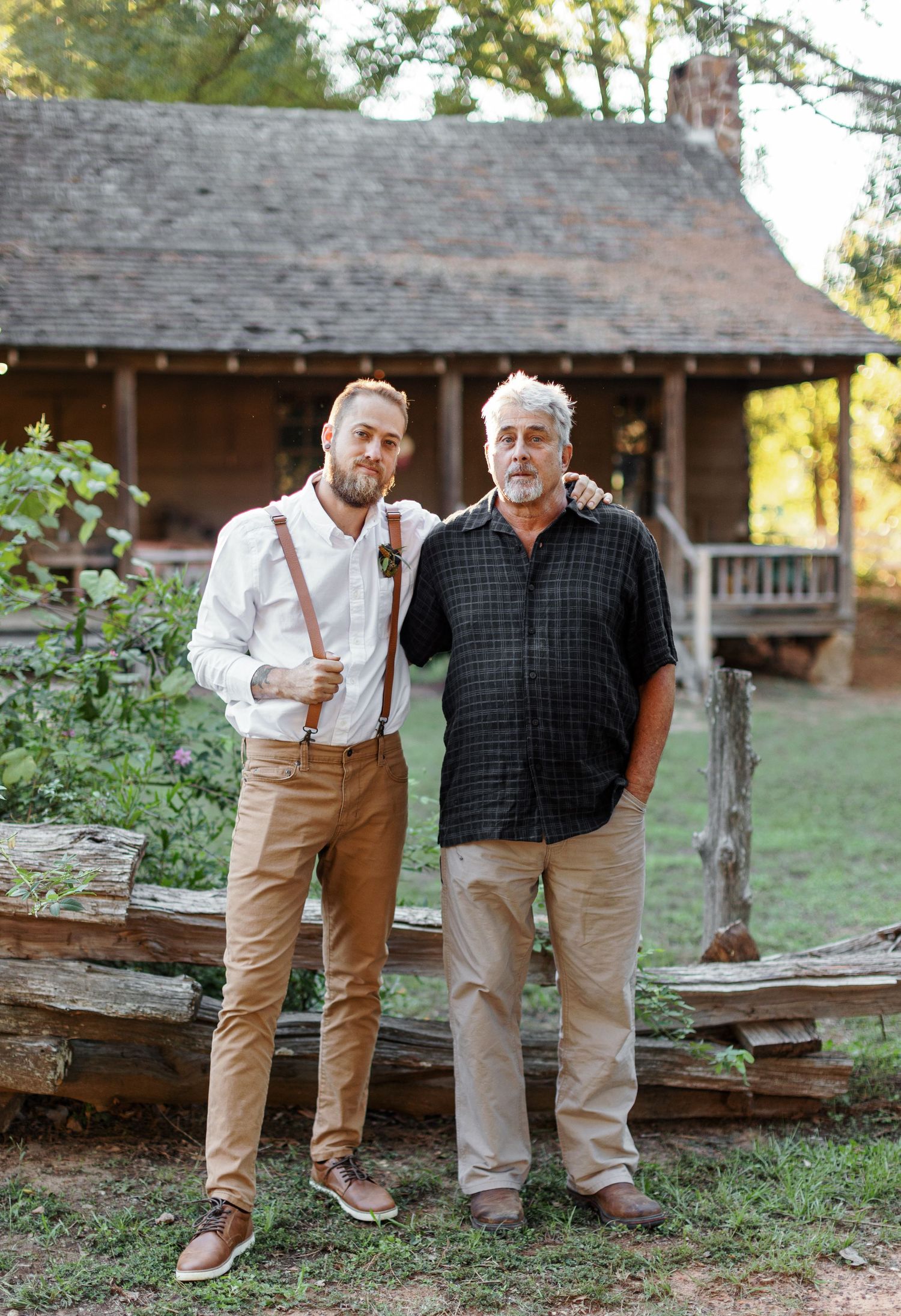 Groom and his father in a portrait photographed by Emily Joy Photography, now a wedding photographer in Memphis, TN.