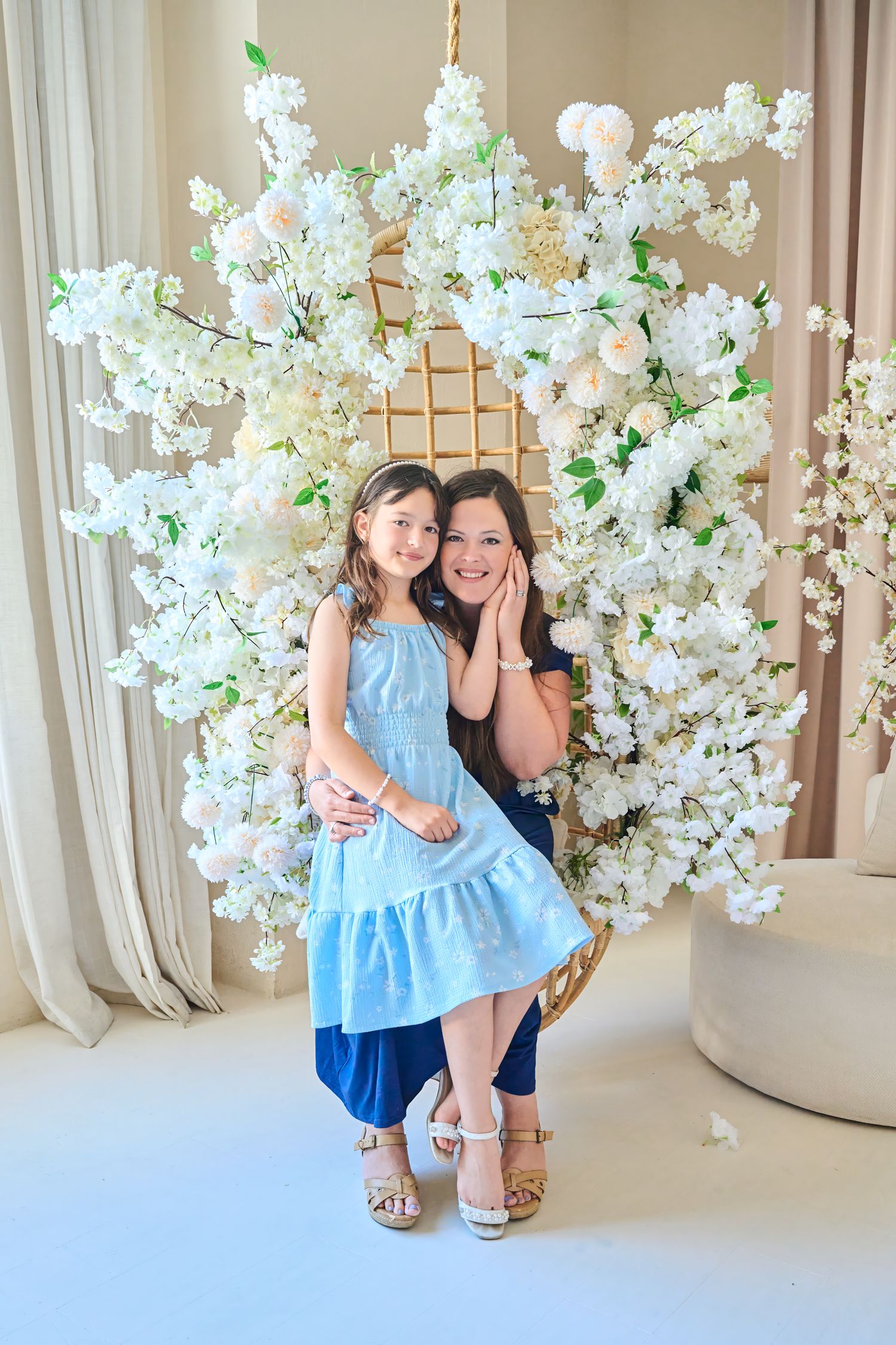 Mother and daughter photographed together during a Toronto family studio session.
