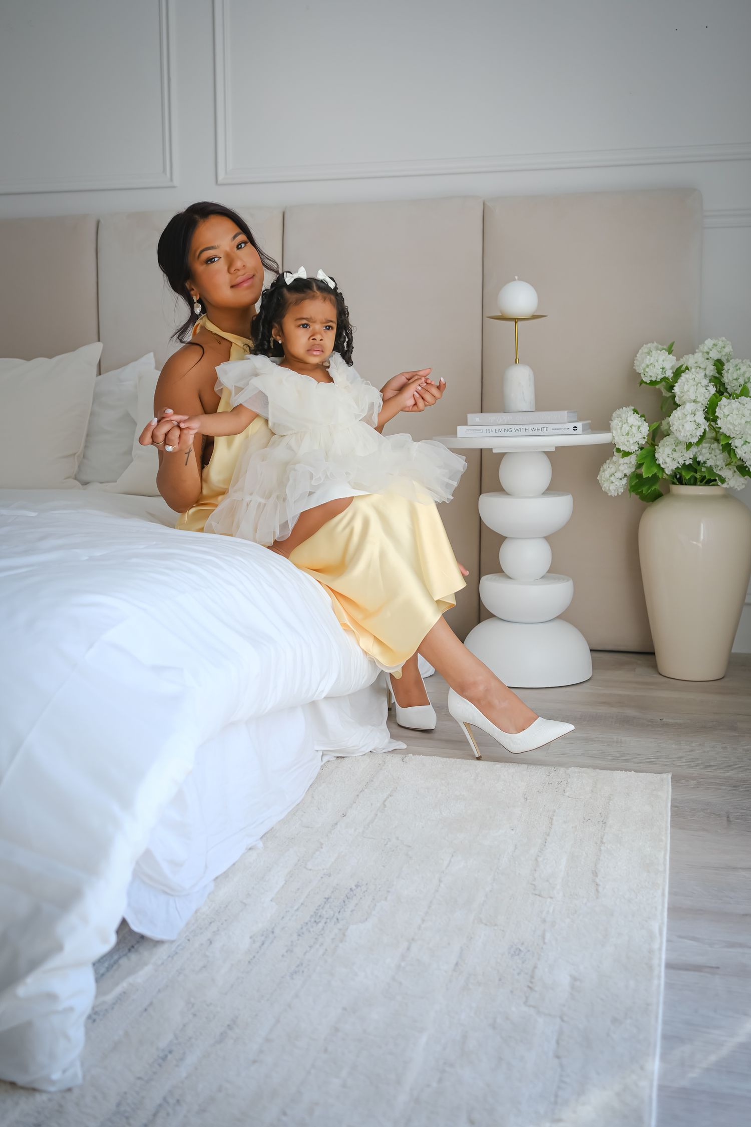 Mother and young daughter photographed together during a Toronto motherhood photography session.
