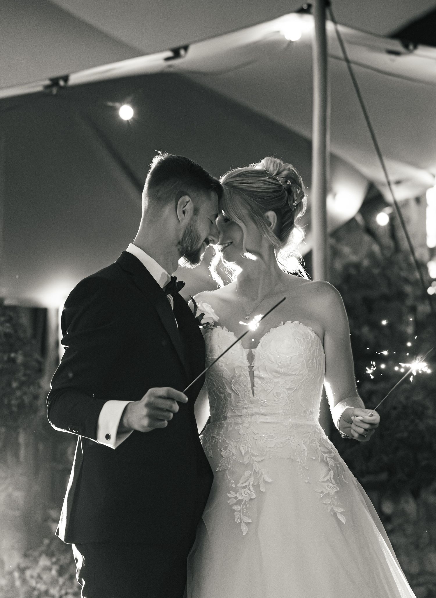 Married couple with sparklers