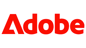 The red Adobe company logo displayed in its iconic bold sans-serif typeface against a white background.