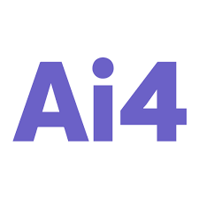 A blue and purple gradient text displays 'AI4 AI4' in a modern, stylized typography design.