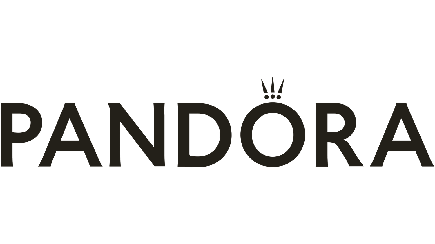 Black Pandora jewelry brand logo with crown symbol on white background.
