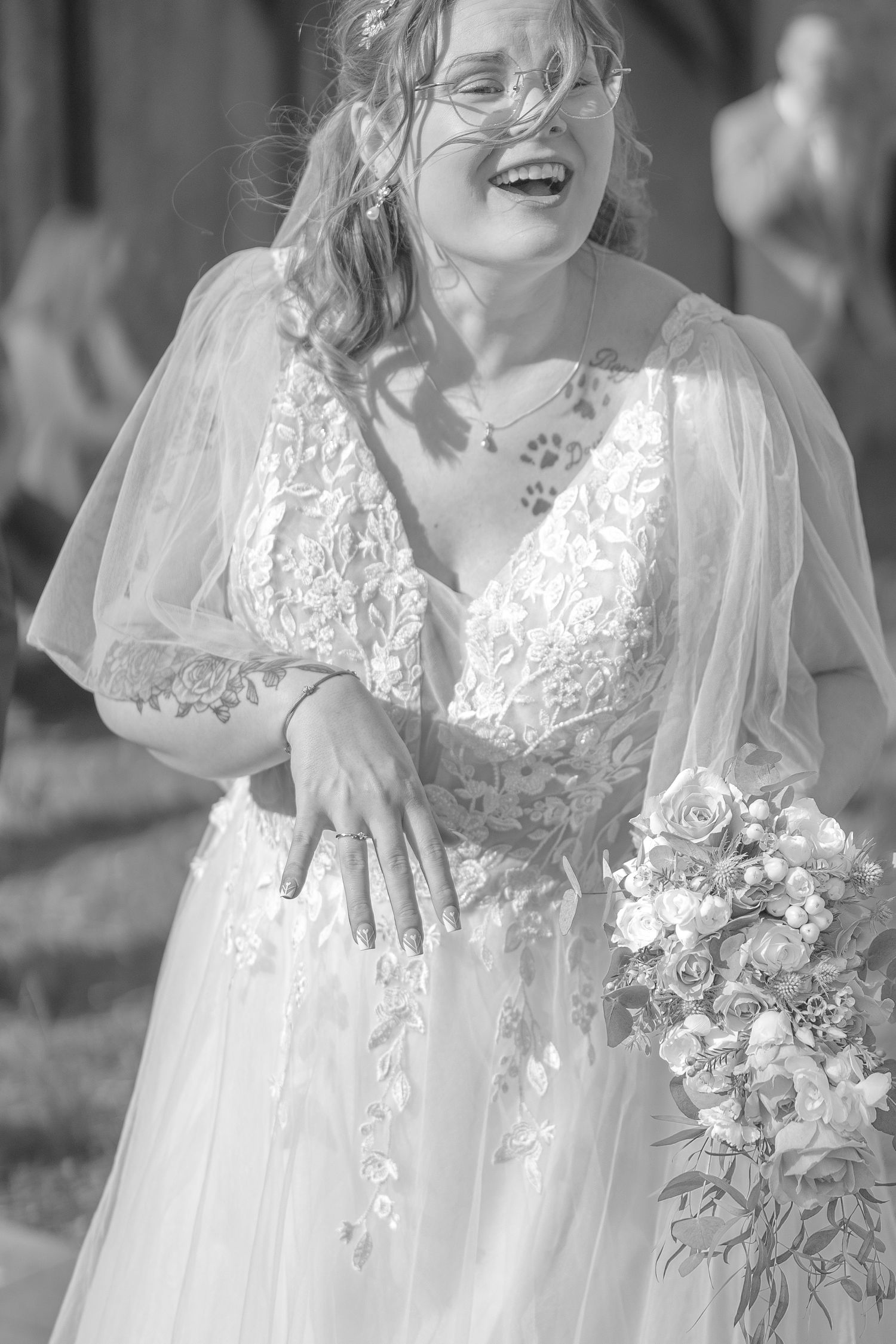 Braut glücklich Hochzeit